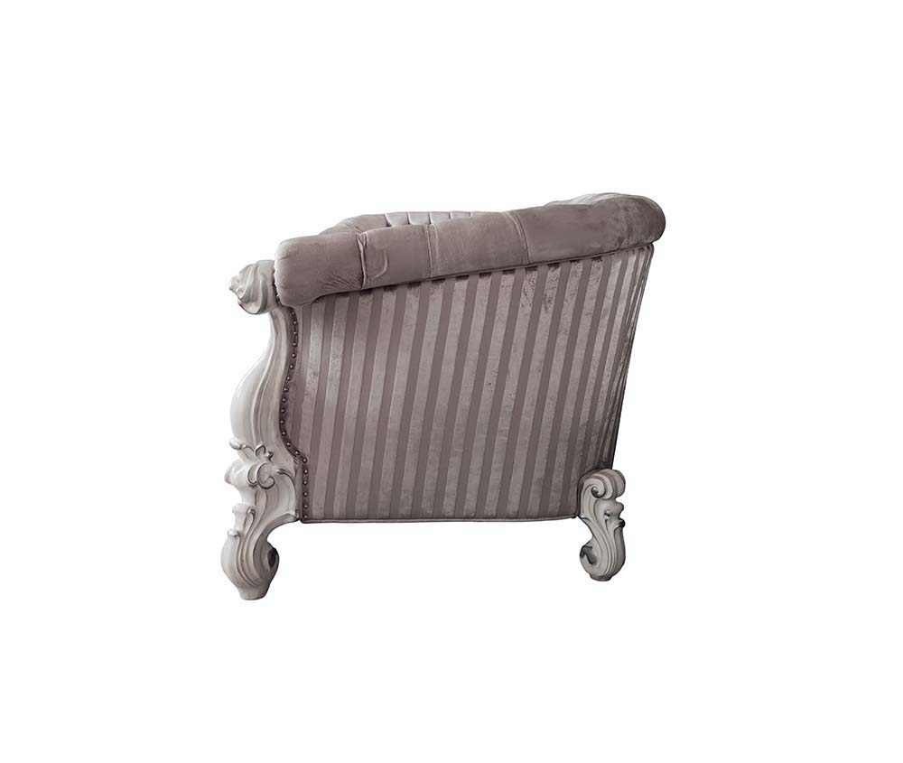 ACME Versailles - Sofa - Ivory Fabric & Bone White Finish | Meri Furniture