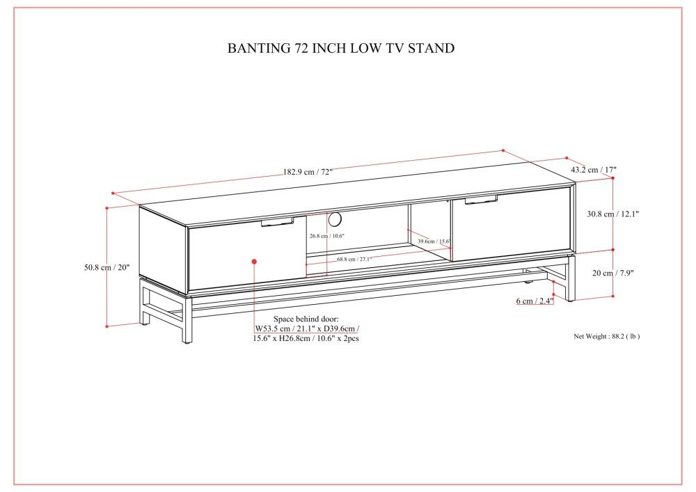 Banting - Low TV Stand - Walnut Brown