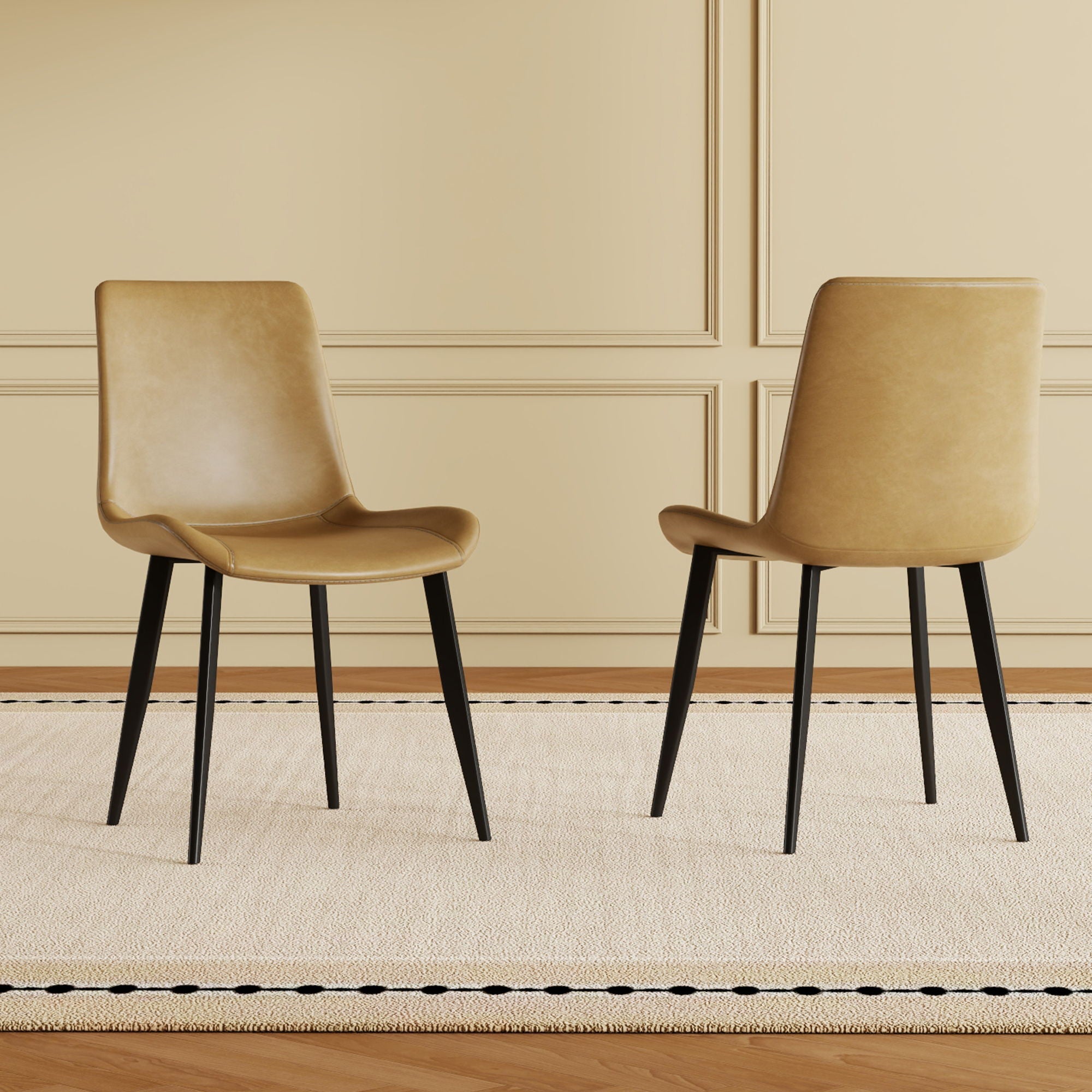 Dining Chairs With Carbon Steel Legs (Set of 4) - Brown