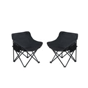 2 Pieces Outdoor Camping Chairs Folding / Portable, Comfortable Seating, Durable Steel Fram