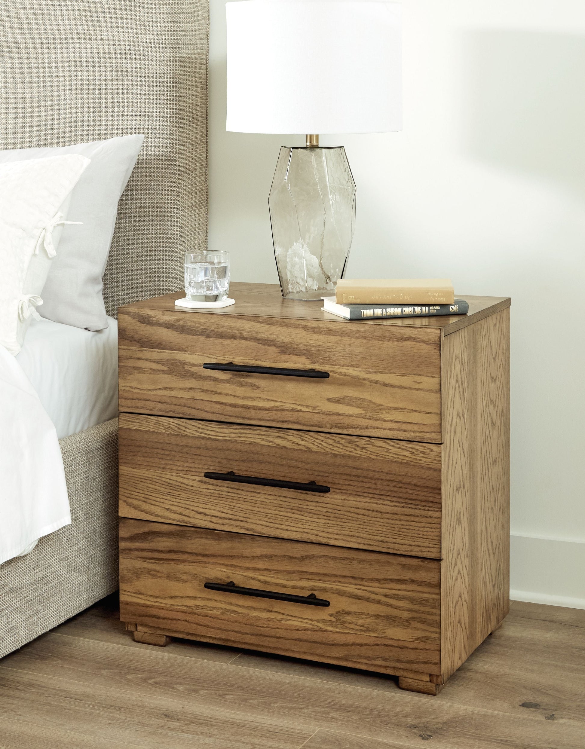 Signature Design by Ashley® Dakmore - Brown - Three Drawer Night Stand | Meri Furniture