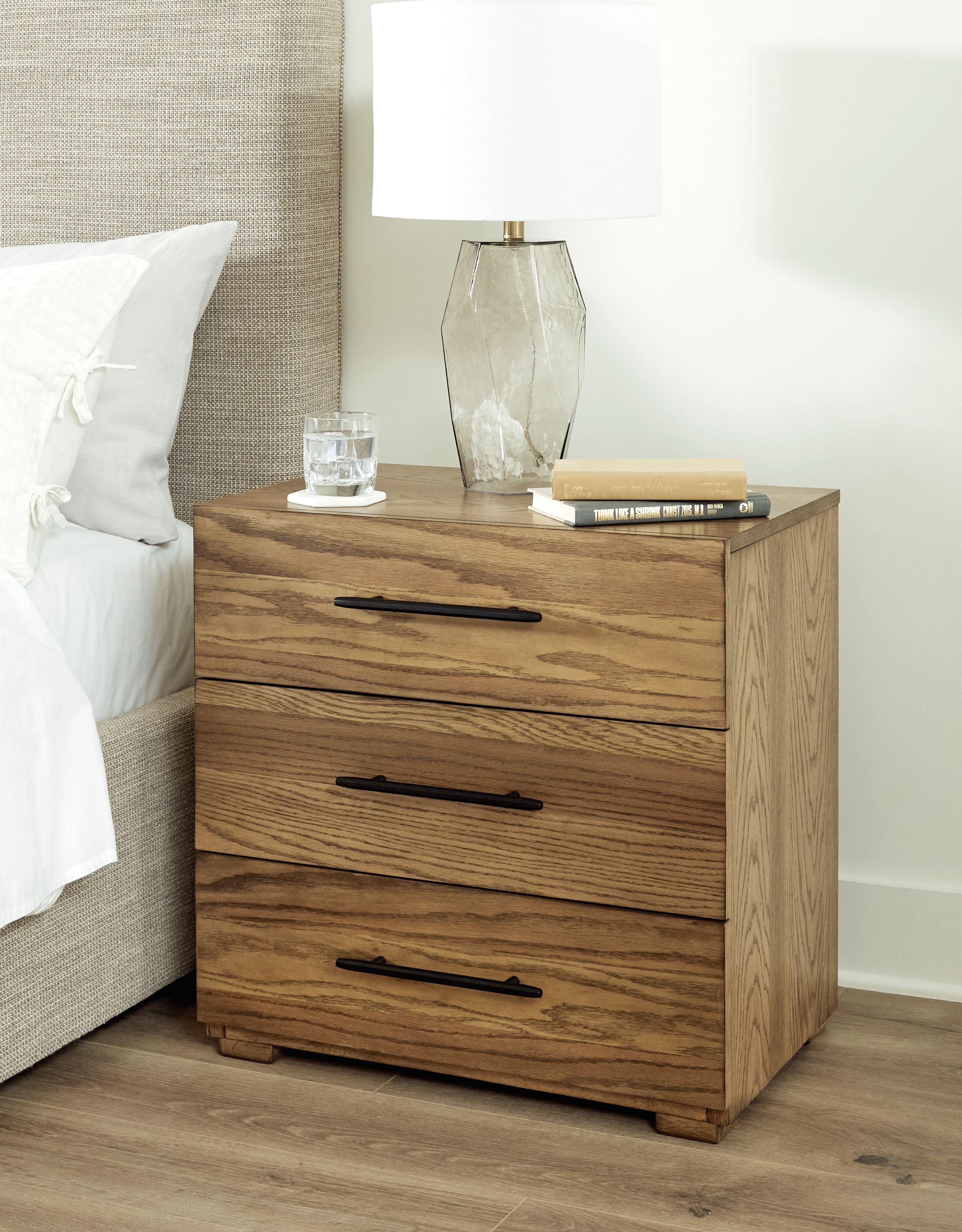 Signature Design by Ashley® Dakmore - Brown - Three Drawer Night Stand | Meri Furniture