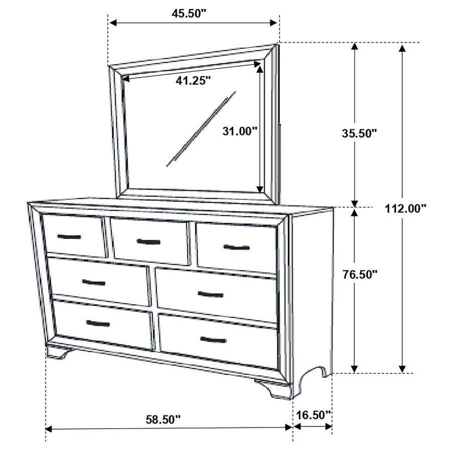 Beaumont - 7-Drawer Dresser With Mirror - Champagne