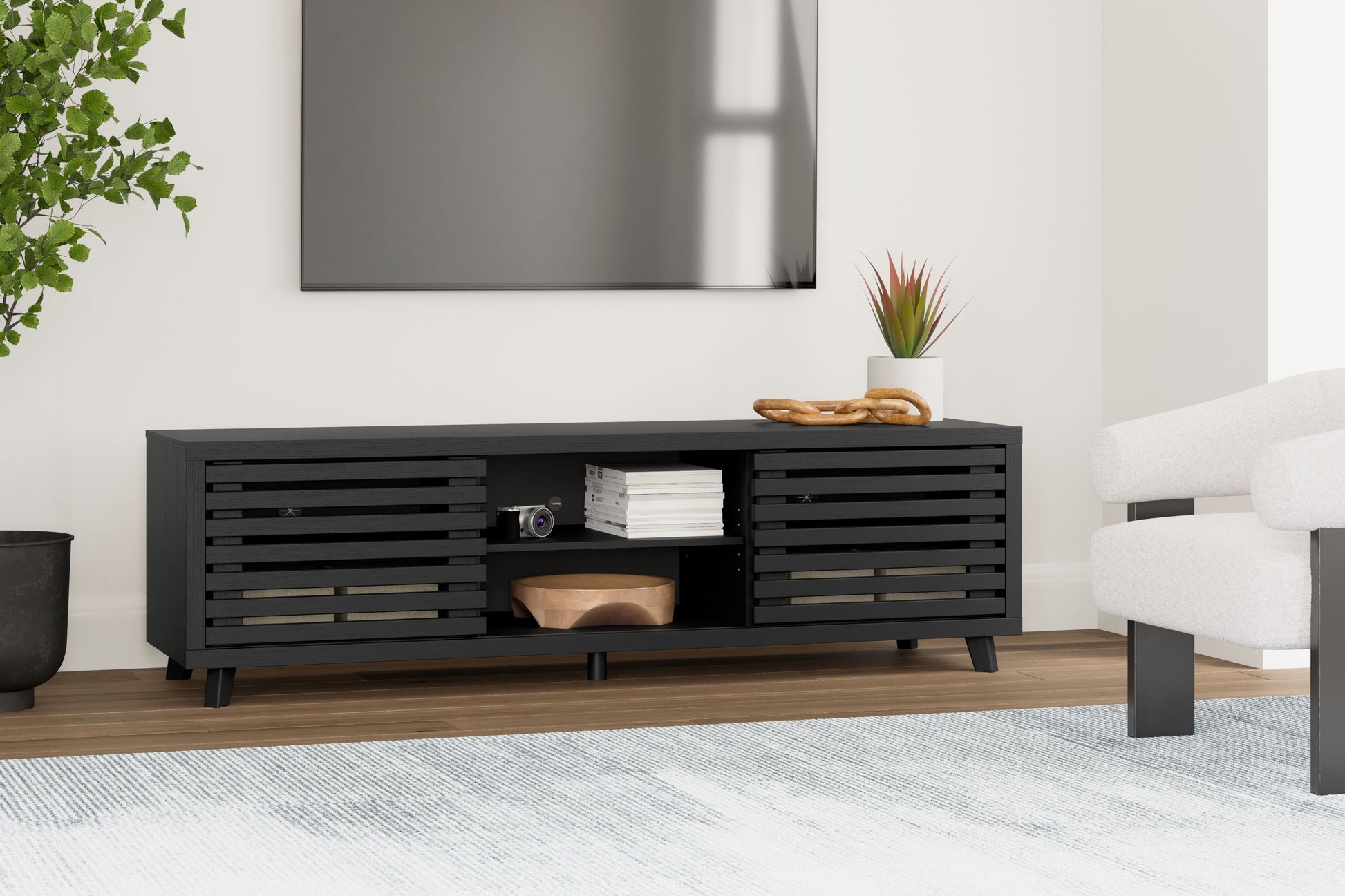 Signature Design by Ashley® Danziar - Black - Extra Large TV Stand | Meri Furniture