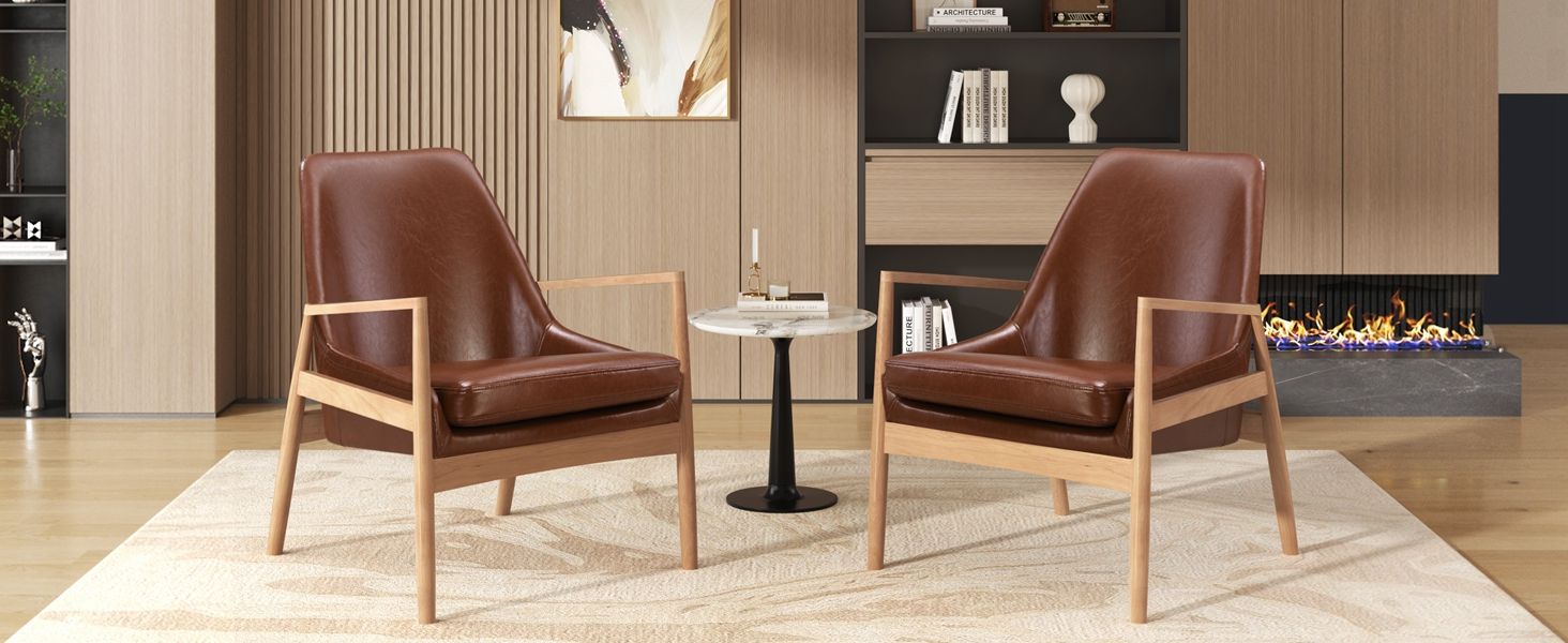 Mid-Century Modern Accent Armchair With High Back