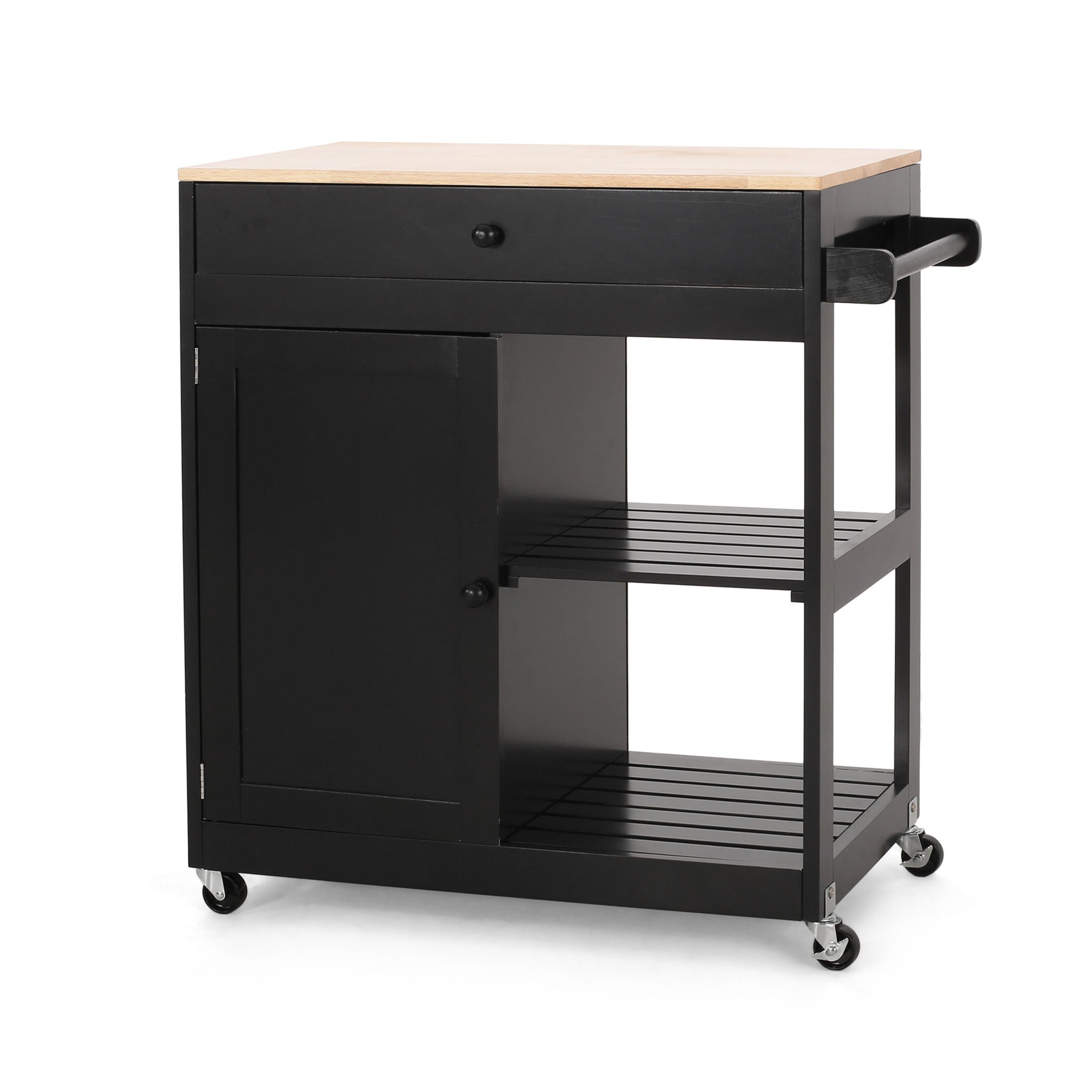 Lanier - Kitchen Cart With Wheels - Black