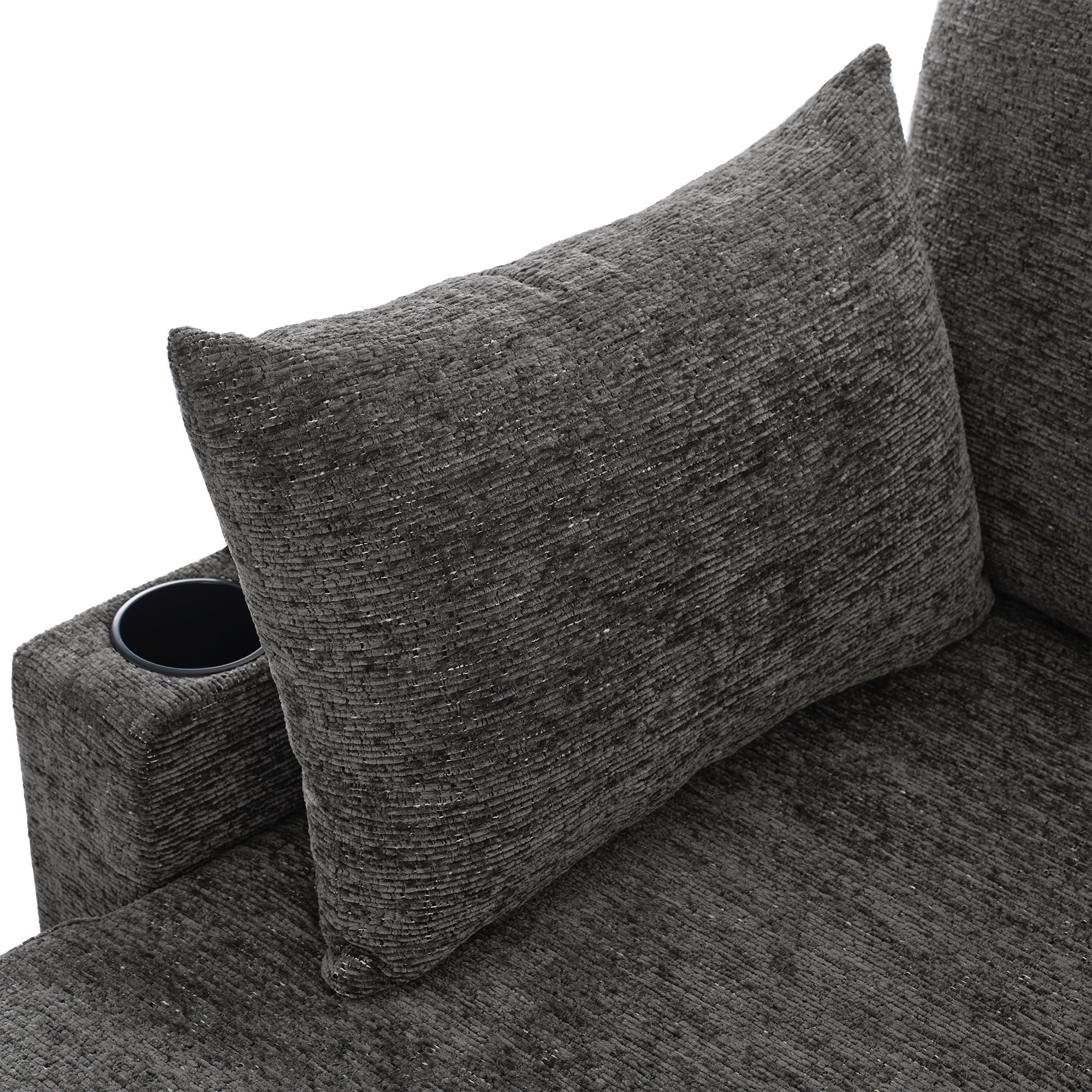 U-Shaped Sectional Sleeper Sofa With Ample Storage Space, 2 Cup Holders And Charging Ports For Living Room