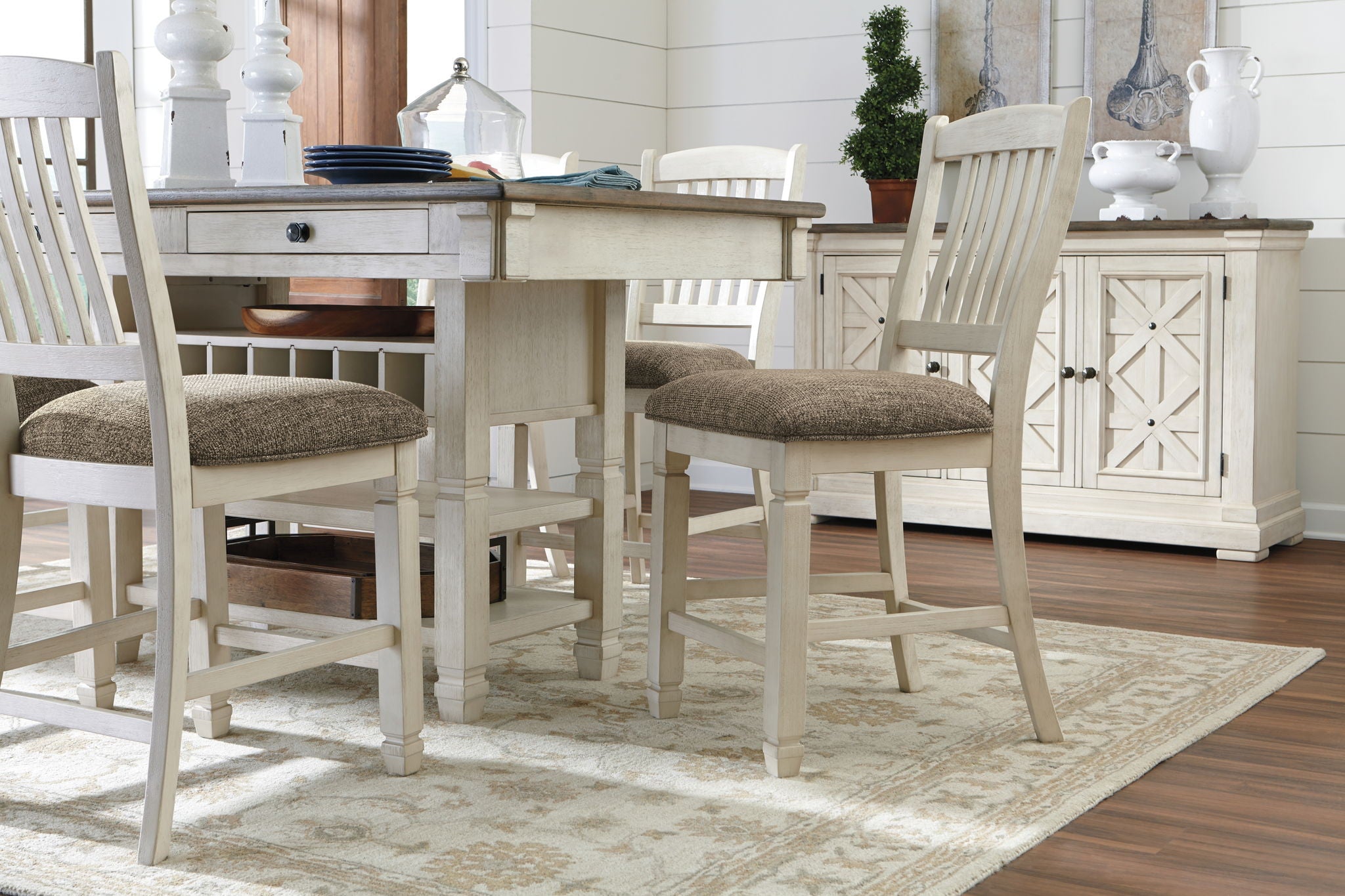Bolanburg - Rectangular Dining Room Counter Table - Beige
