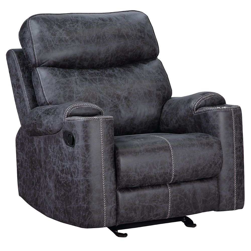 ACME Hirah - Motion Glider Recliner - Dark Gray Polish Microfiber | Meri Furniture