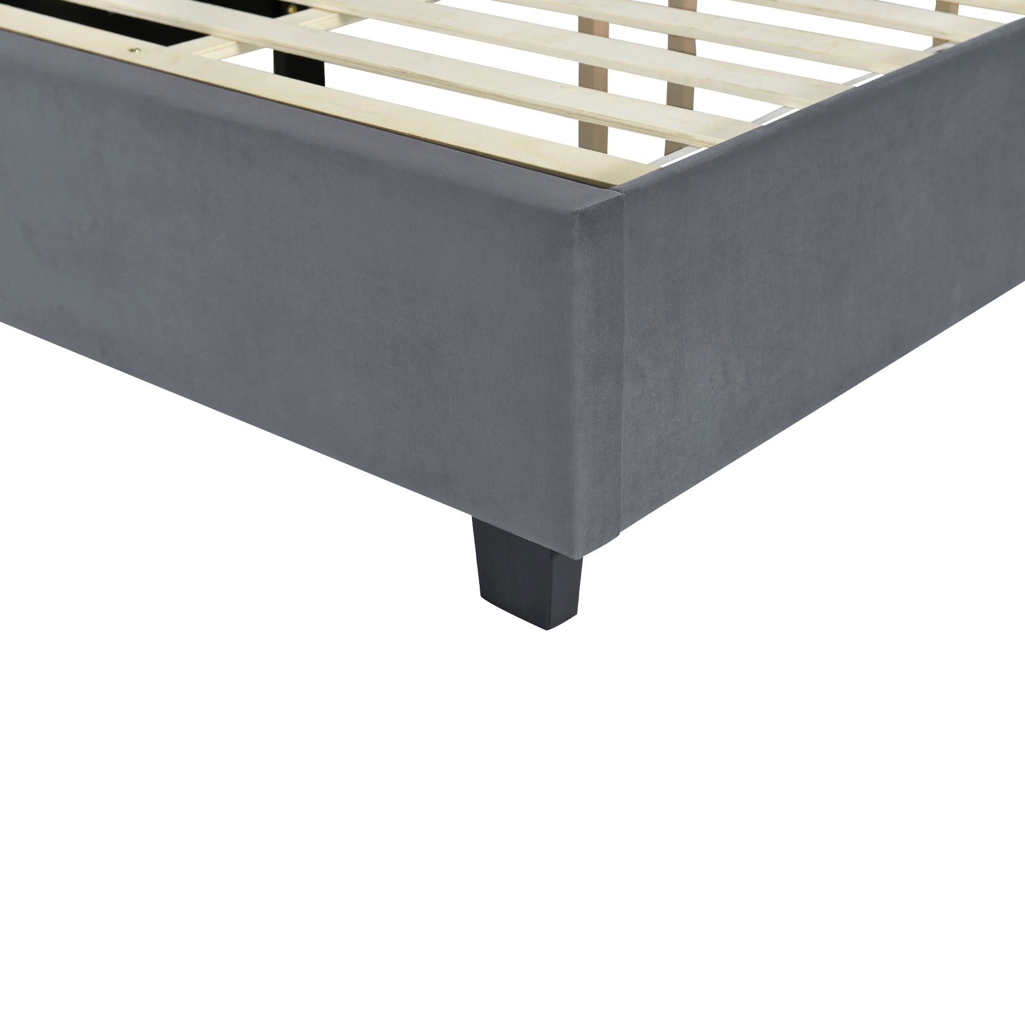 Upholstered Platform Bed With Big Headboard