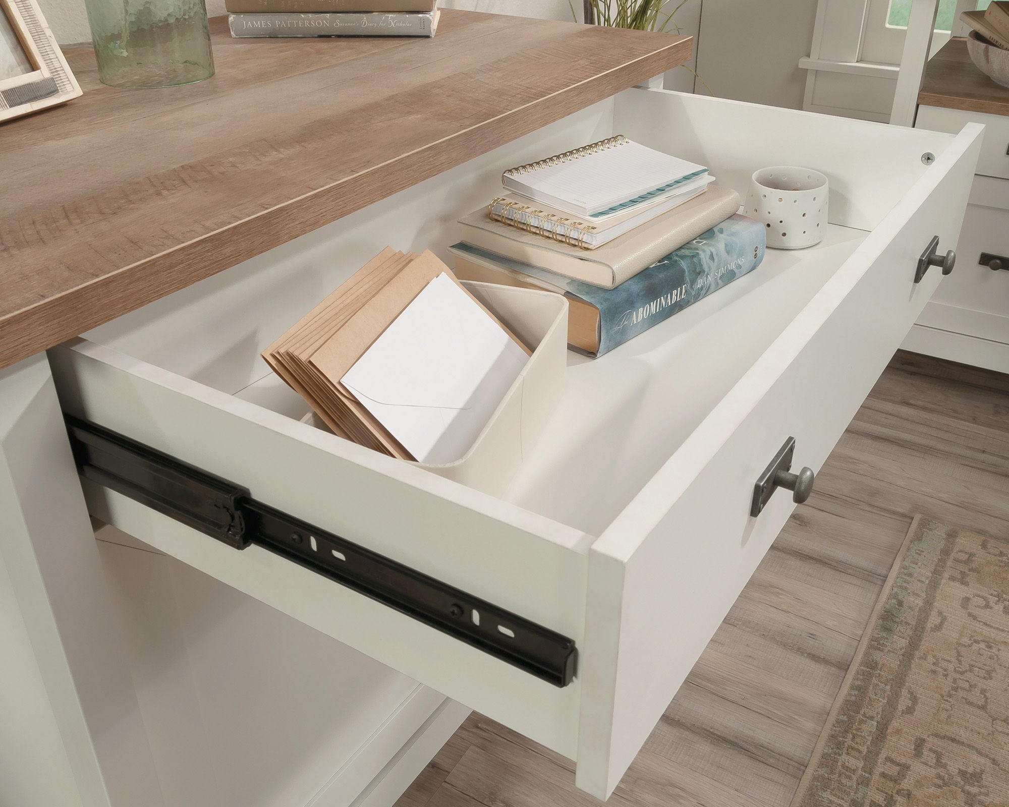 Library Storage Cabinet and Hutch Bundle
