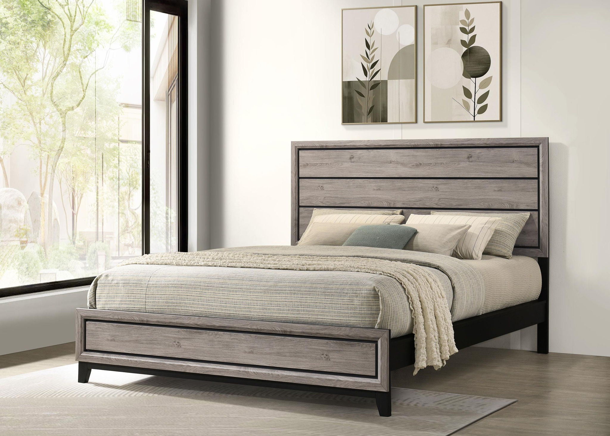 Watson Wood California King Panel Bed Light Taupe