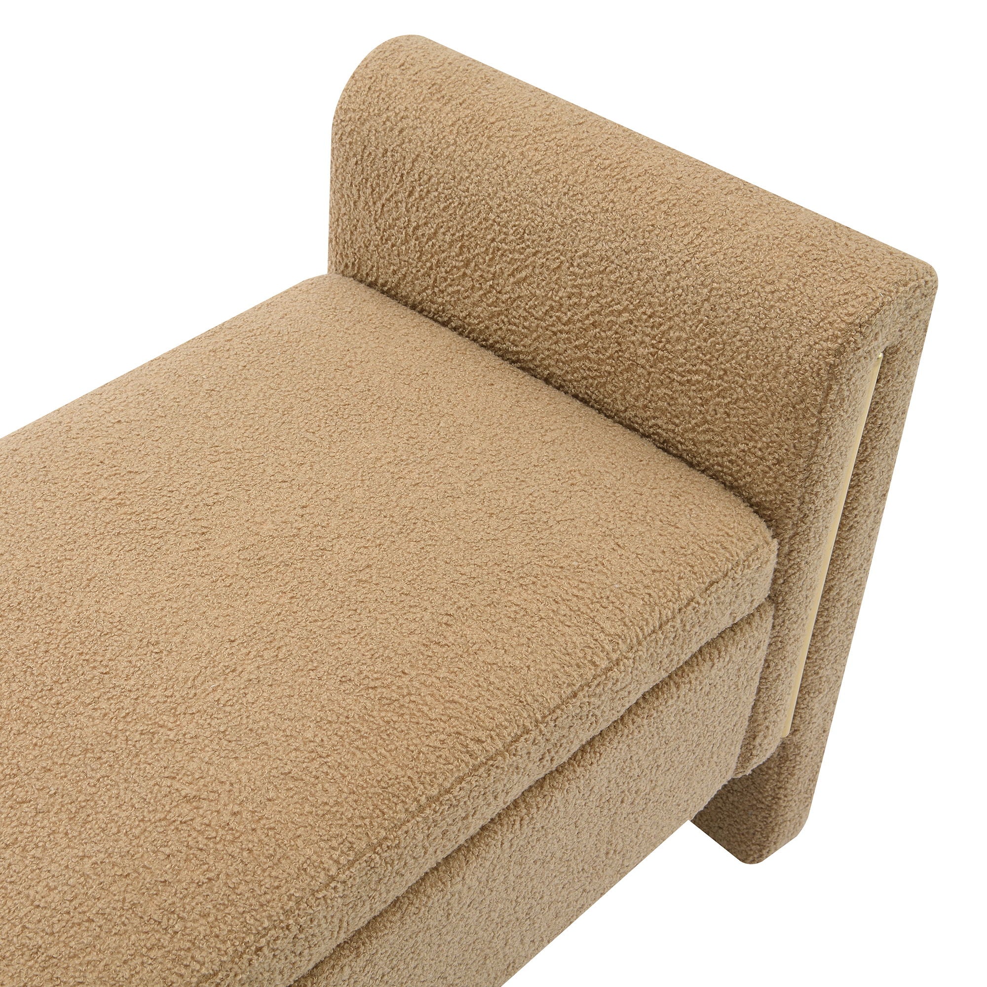 Modern Teddy Upholstered Large Bed End Bench With Arms And Storage