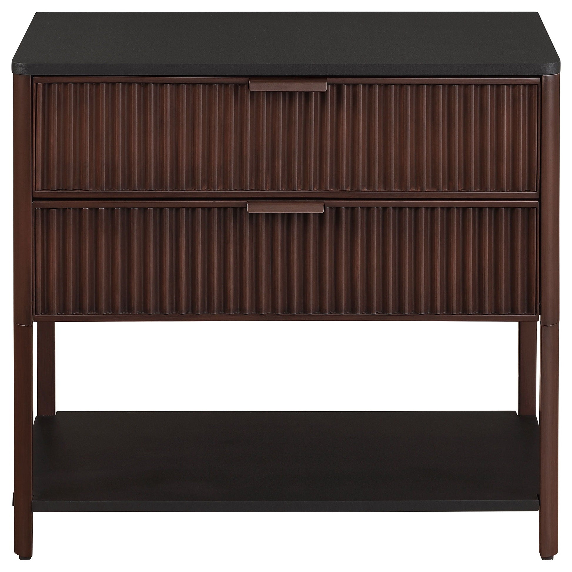 Coaster Fine Furniture Zimmerlee - 2-Drawer Side Table with Shelf - Rust Brown | Meri Furniture