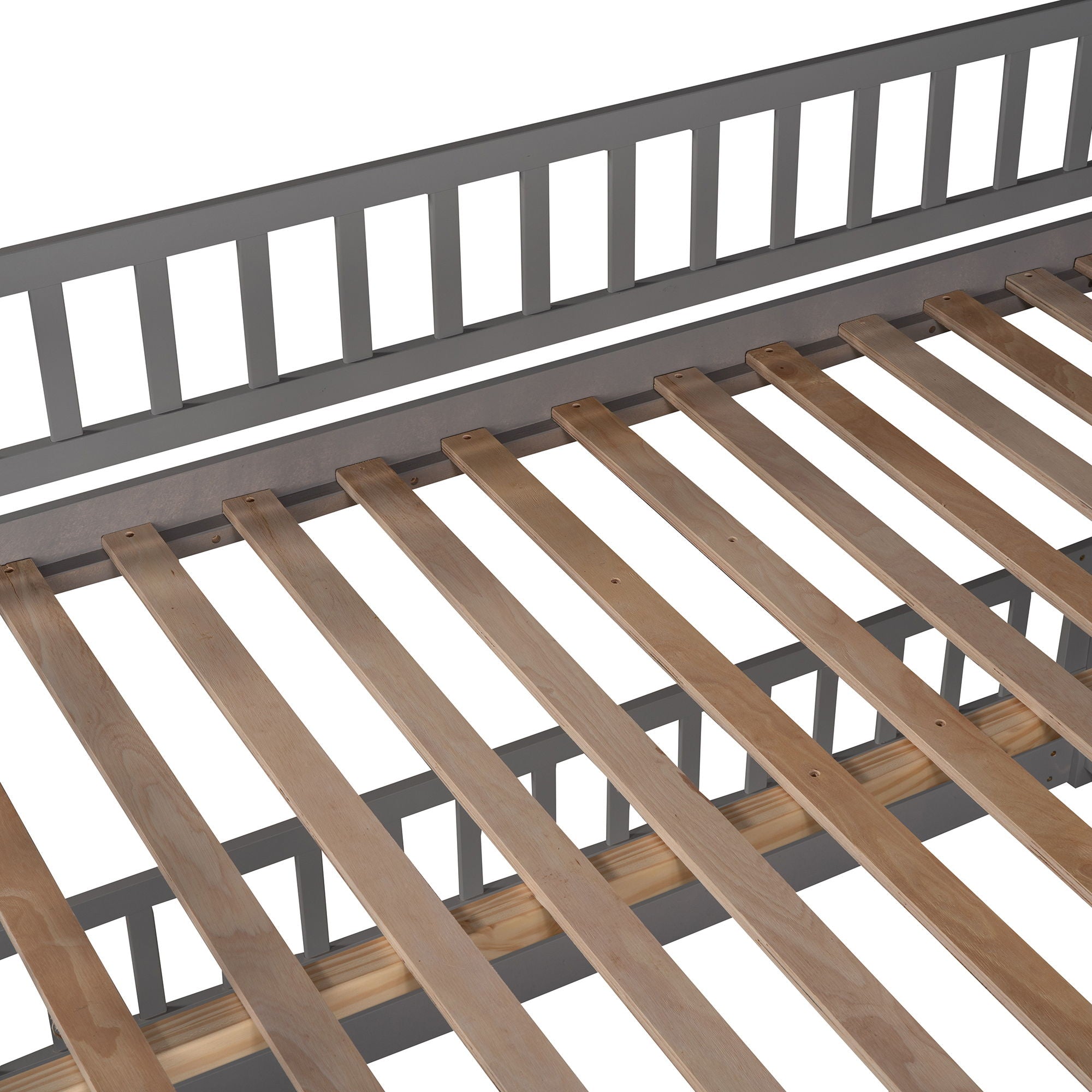 Low Bunk Bed With Slide, Fence And Ladder