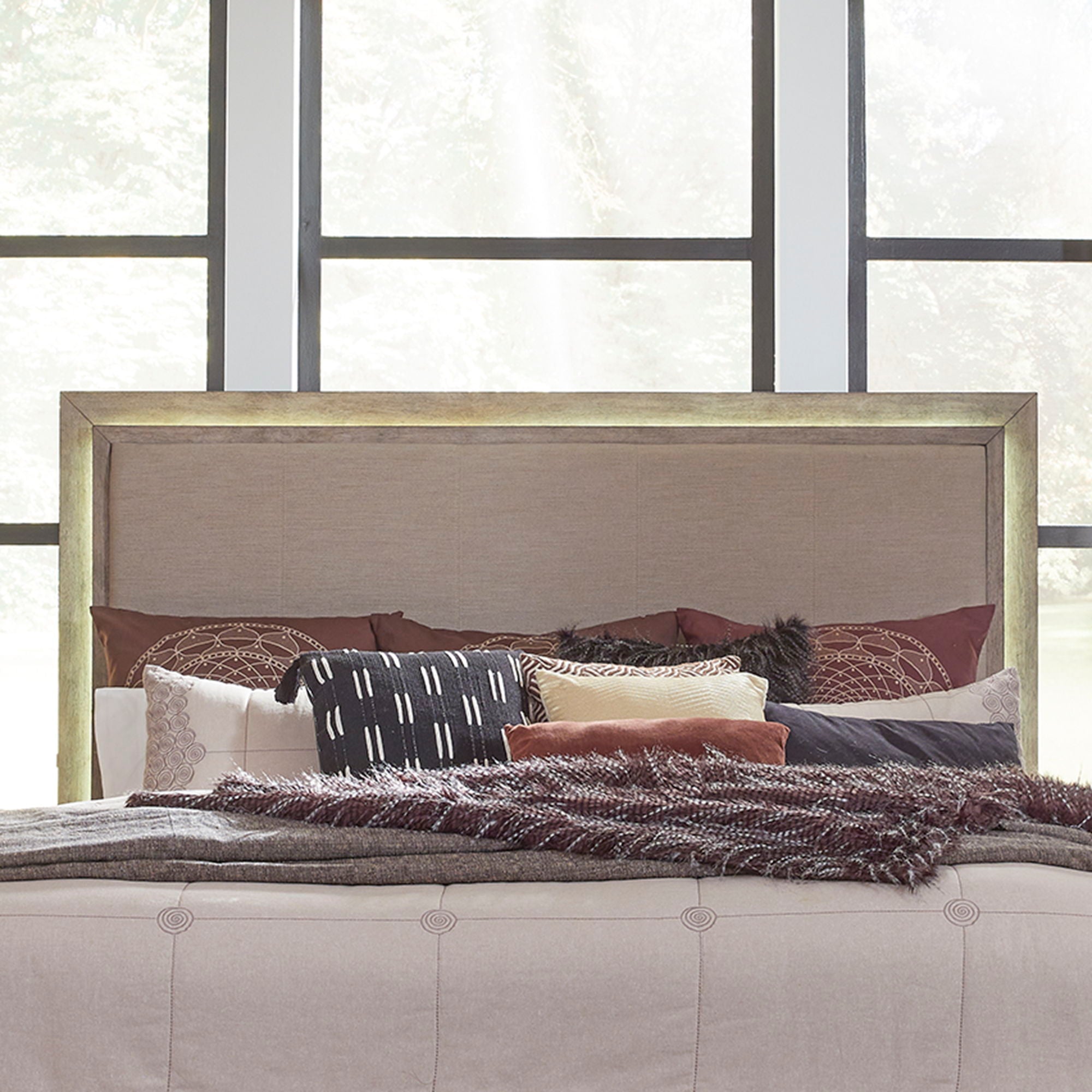 Liberty Furniture Canyon Road - Upholstered Panel Headboard With Lights | Meri Furniture