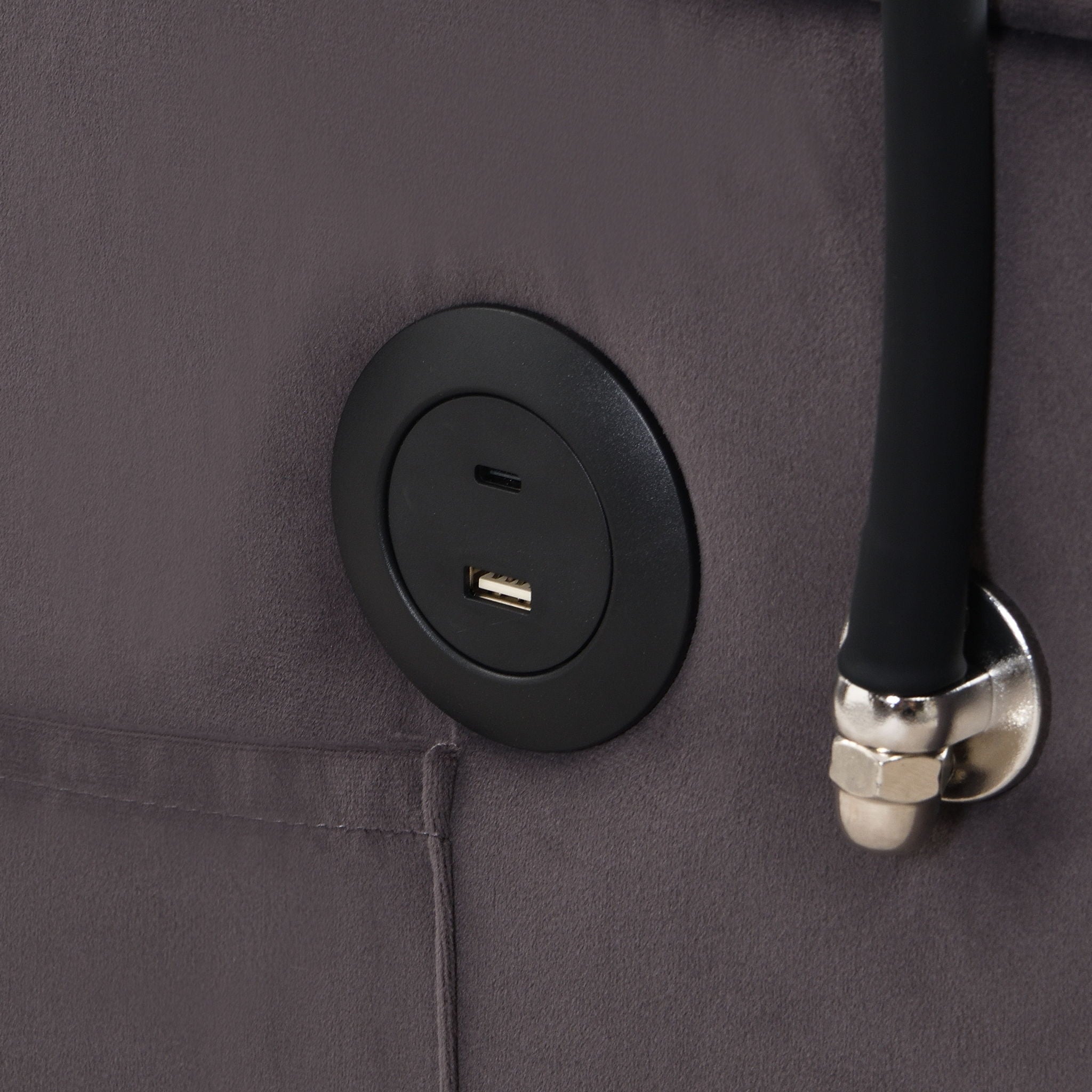 Modern Velvet Loveseat With Pullout Bed, Adjustable Reclining Backrest