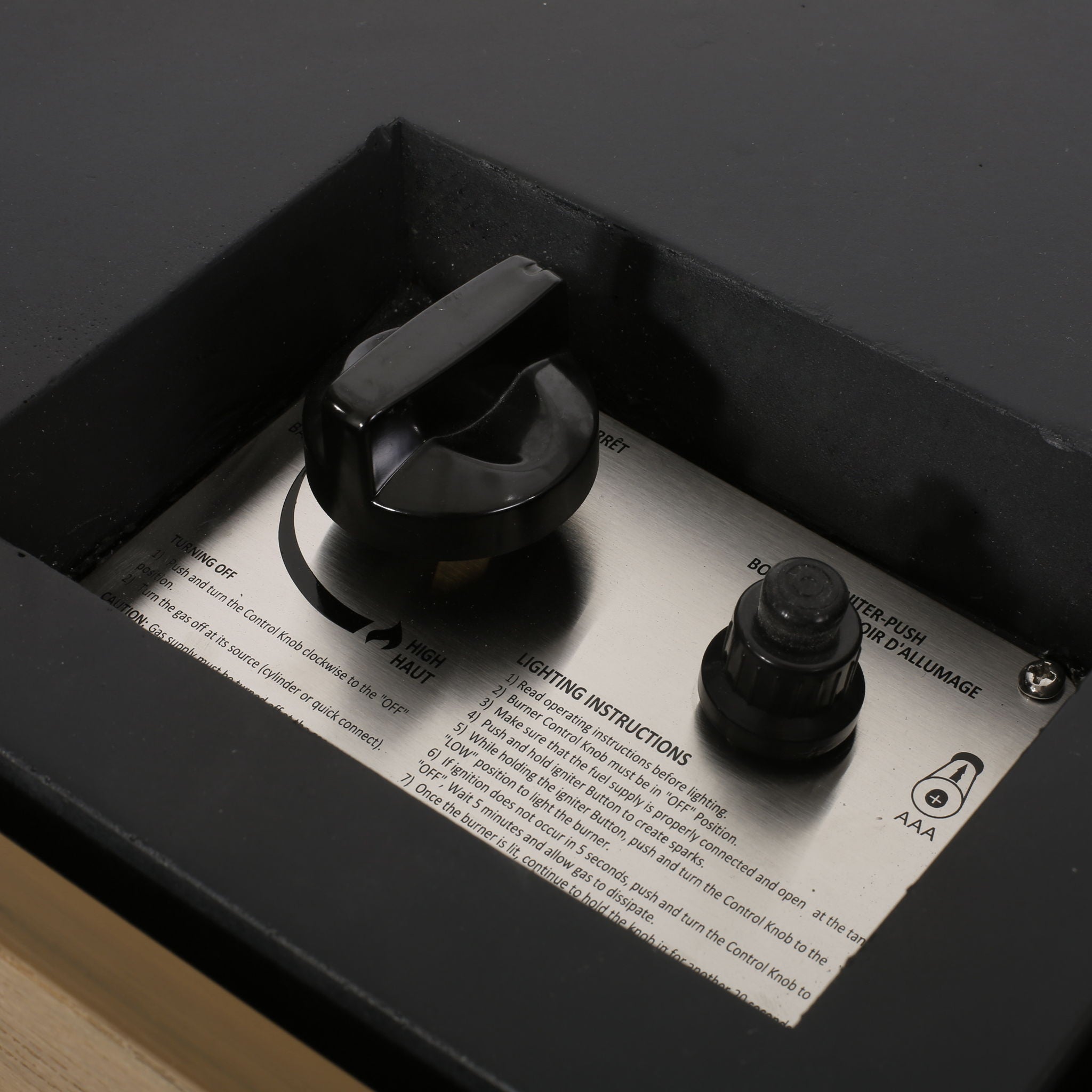 Rustic Style Outdoor Square Propane Fire Pit, 40,000 Btu