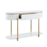 ACME Daveigh - Sofa Table - White High & Gold | Meri Furniture