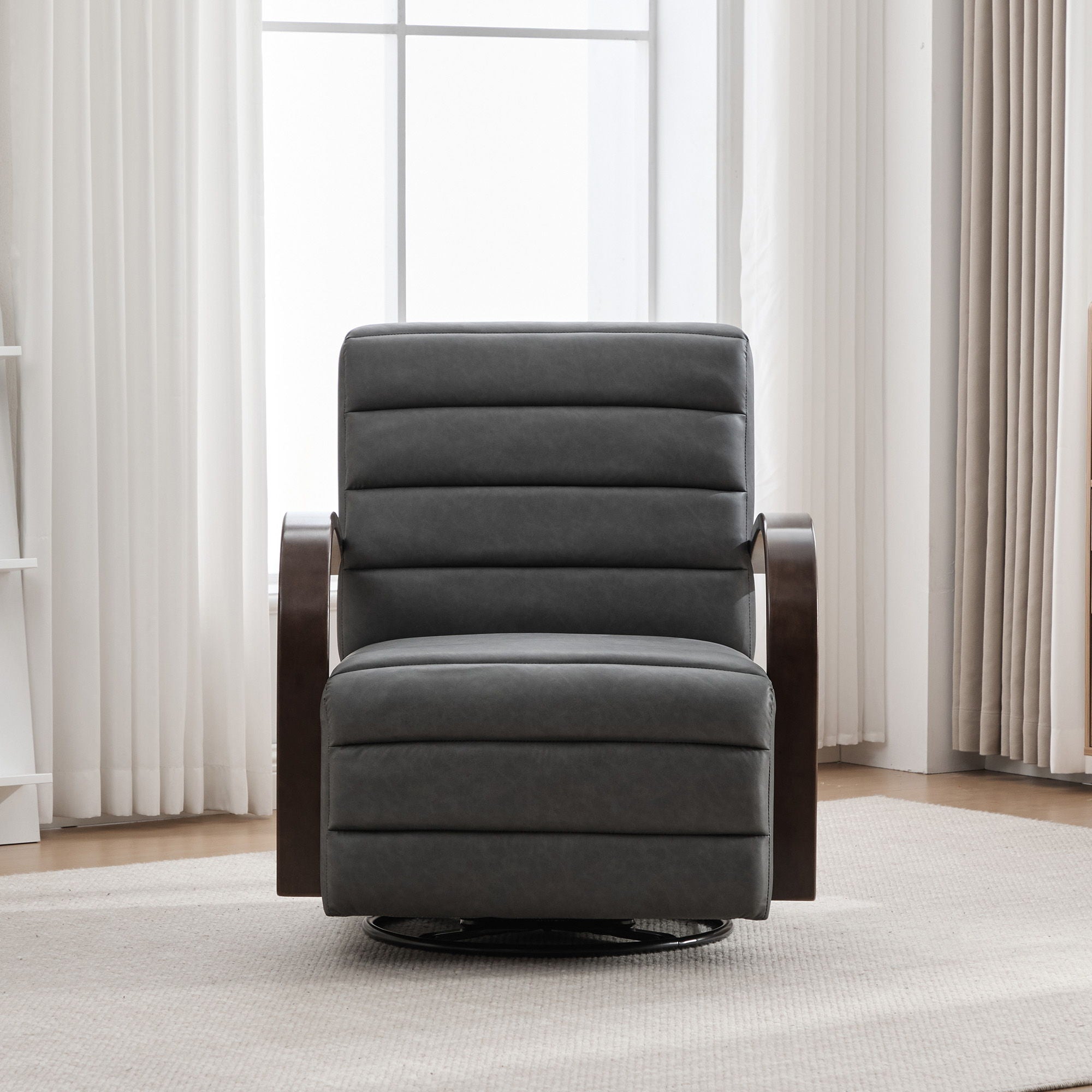 360° Swivel Accent Chair With Armrests, Comfy Lounge