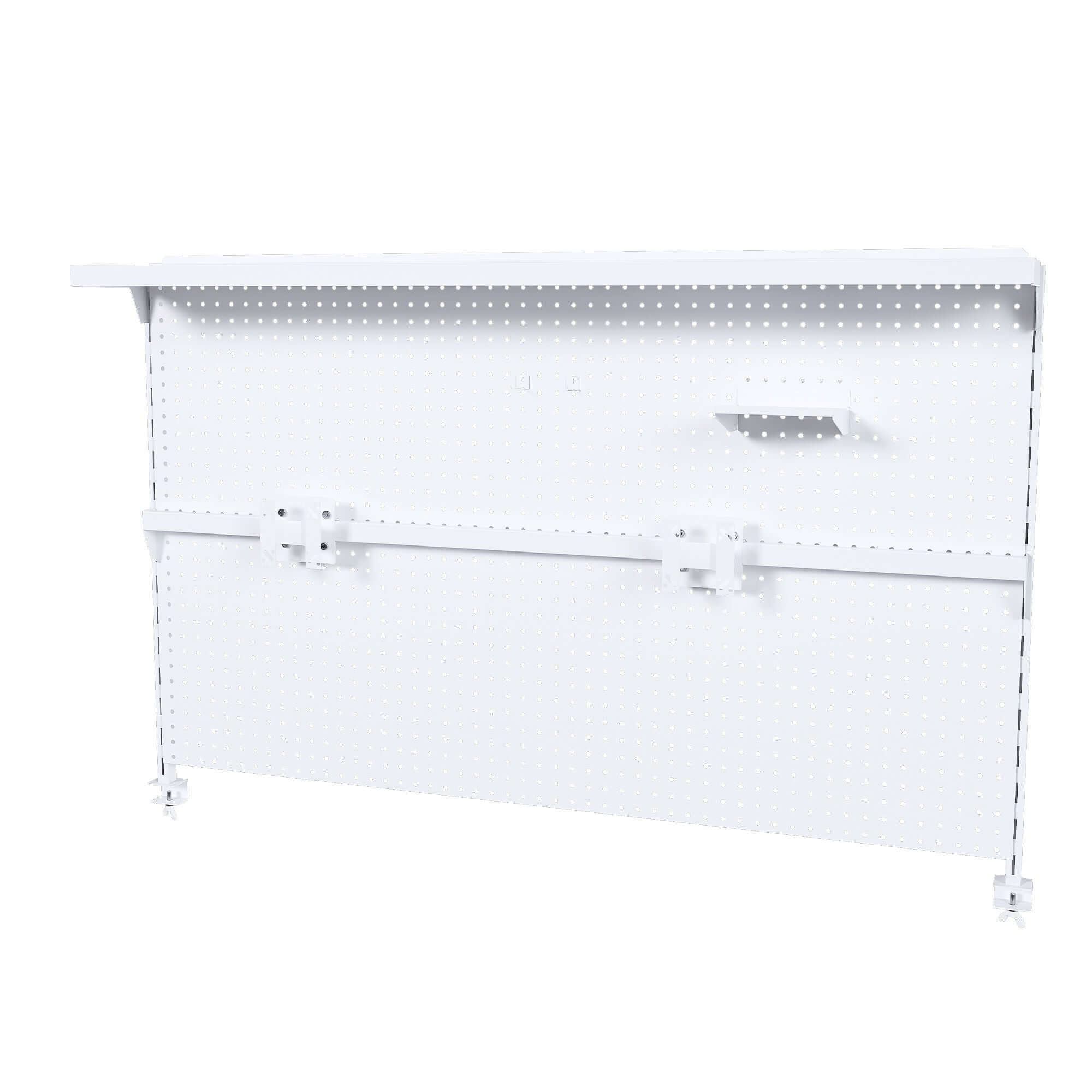Clamp On Desk Pegboard With Single Monitor Stand