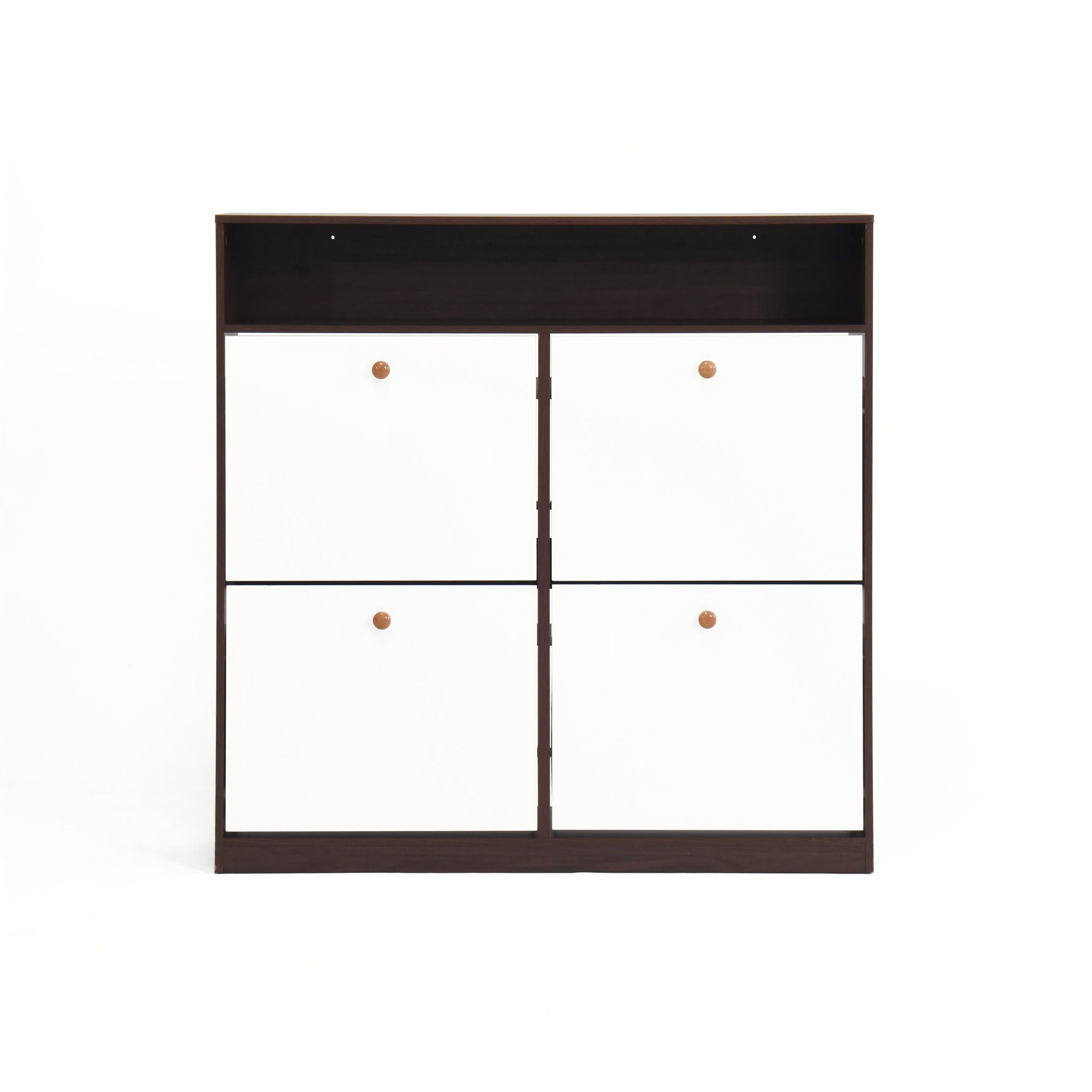 Modern Freestanding Shoe Storage Cabinet With 4 Flip Drawers