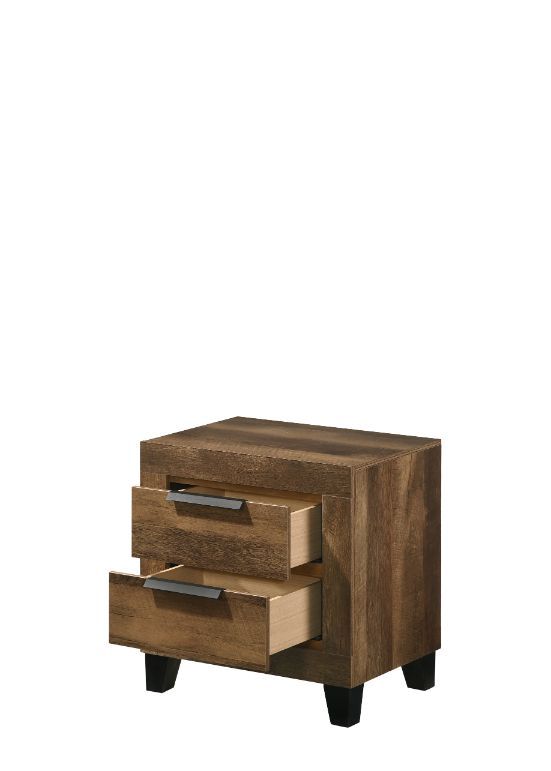 ACME Morales - Nightstand - Rustic Oak Finish | Meri Furniture