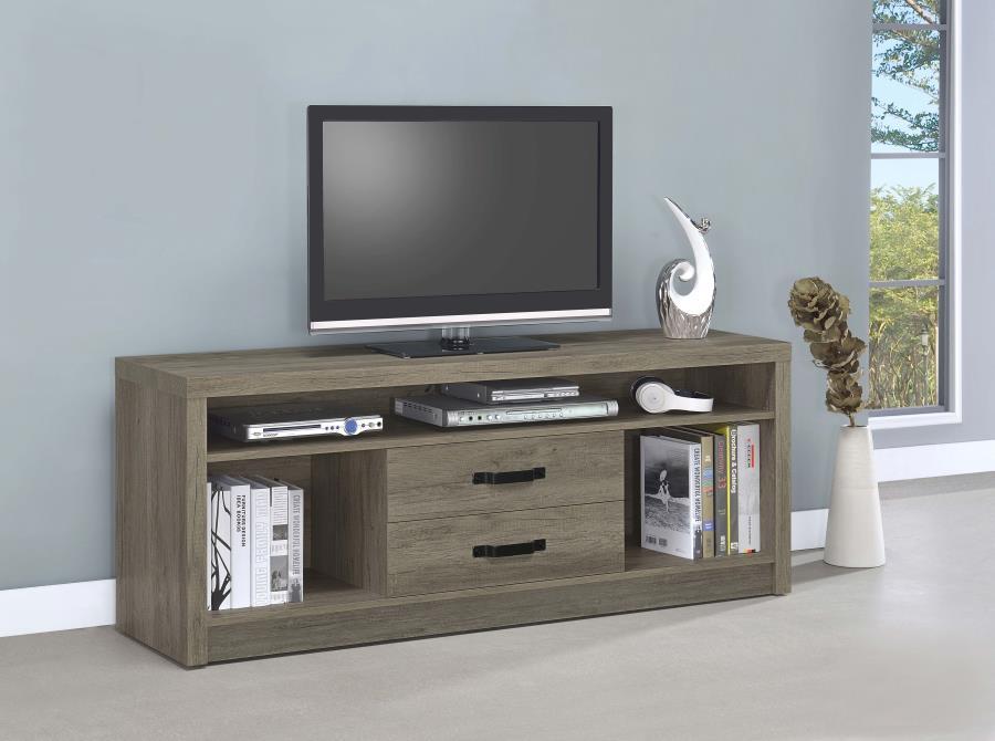 Coaster Fine Furniture Burke - 2-Drawer Engineered Wood TV Stand - Gray Driftwood | Meri Furniture