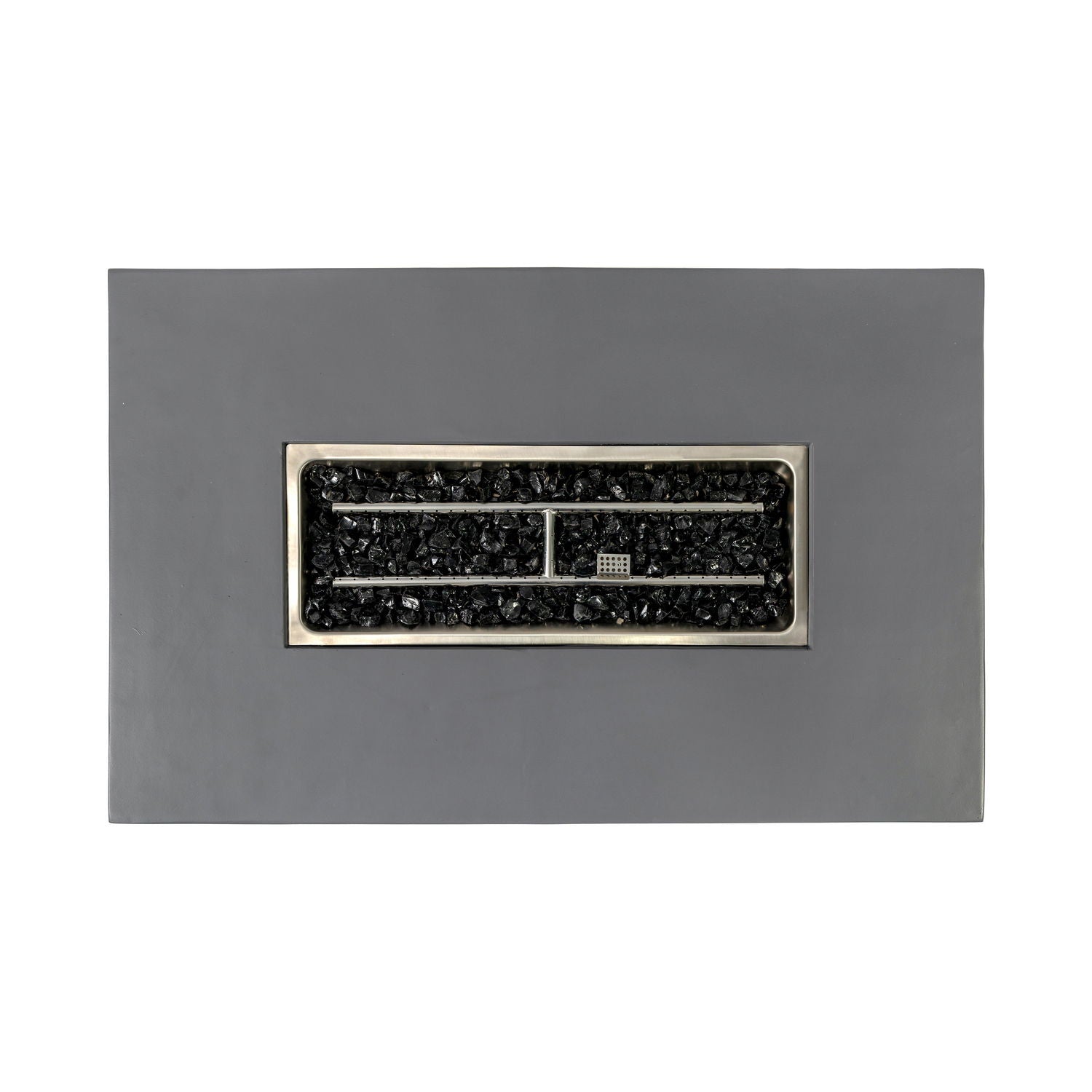 Volon - Rectangular Fire Pit Table, Propane Powered, 50,000 BTU - Light Gray