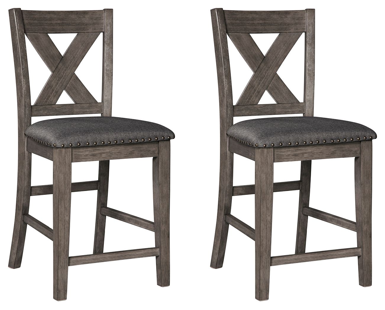 Signature Design by Ashley® Caitbrook - Gray - Upholstered Barstool (Set of 2) | Meri Furniture