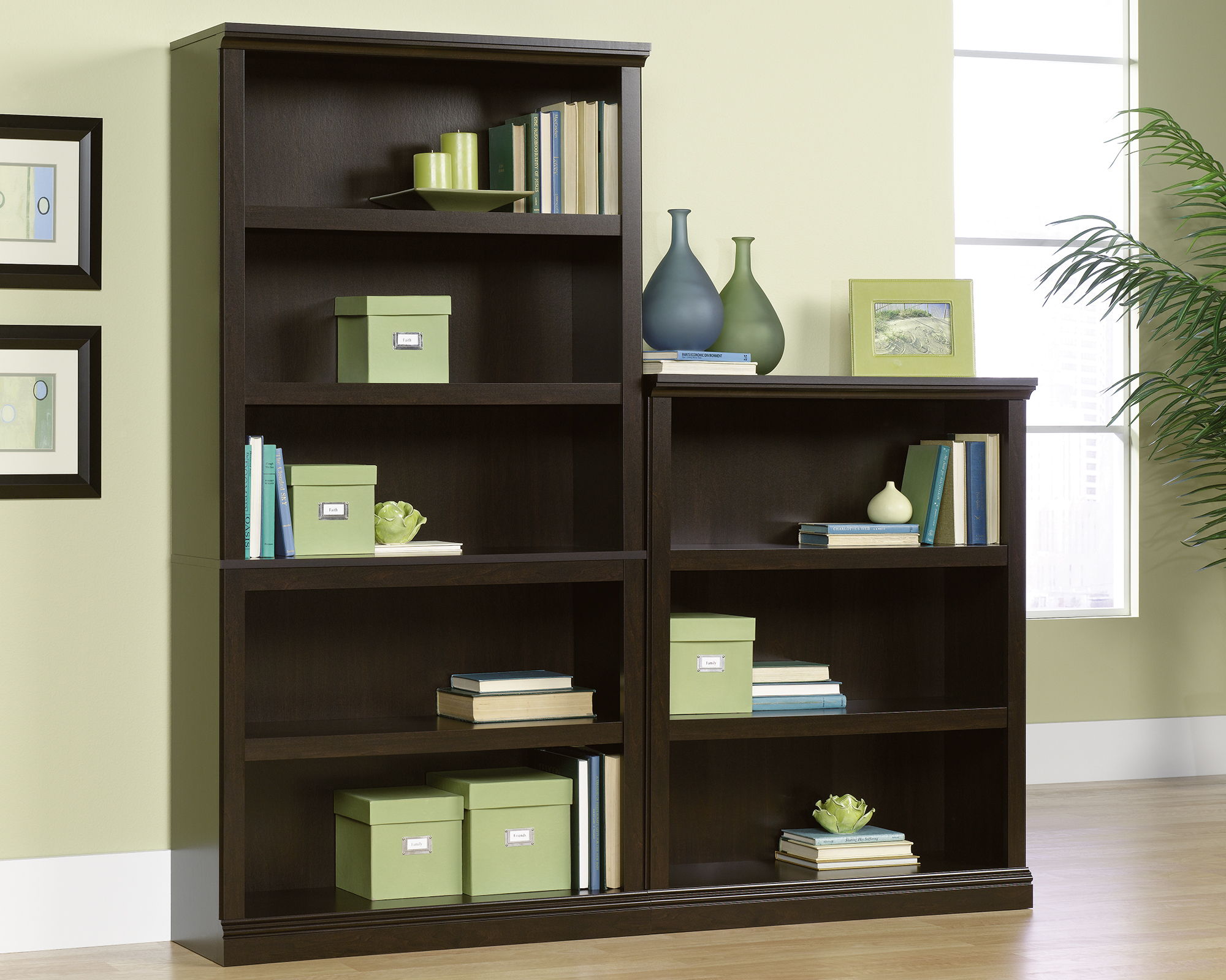 3-Shelf Bookcase Jamocha Wood