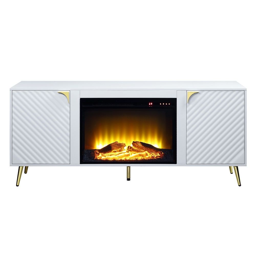ACME Gaines - TV Stand With Fireplace | Meri Furniture