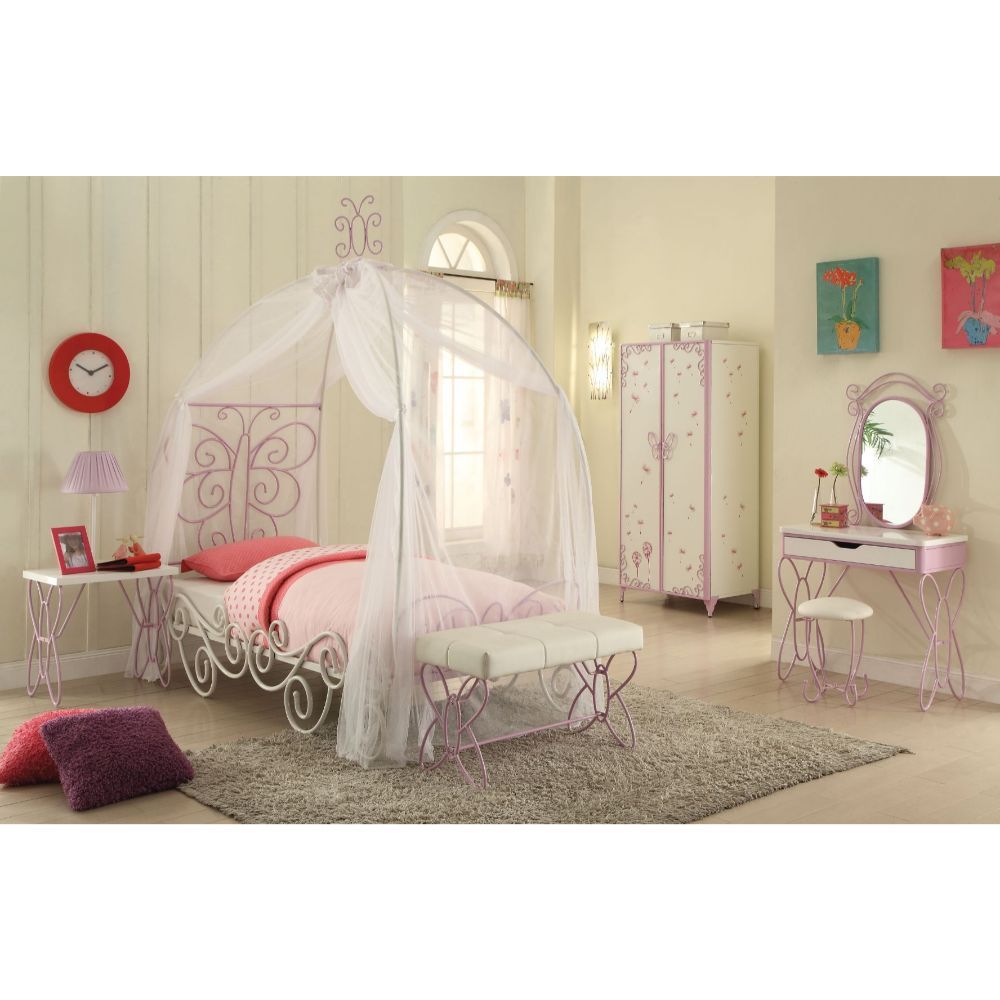 ACME Priya II - Full Bed - White & Light Purple | Meri Furniture