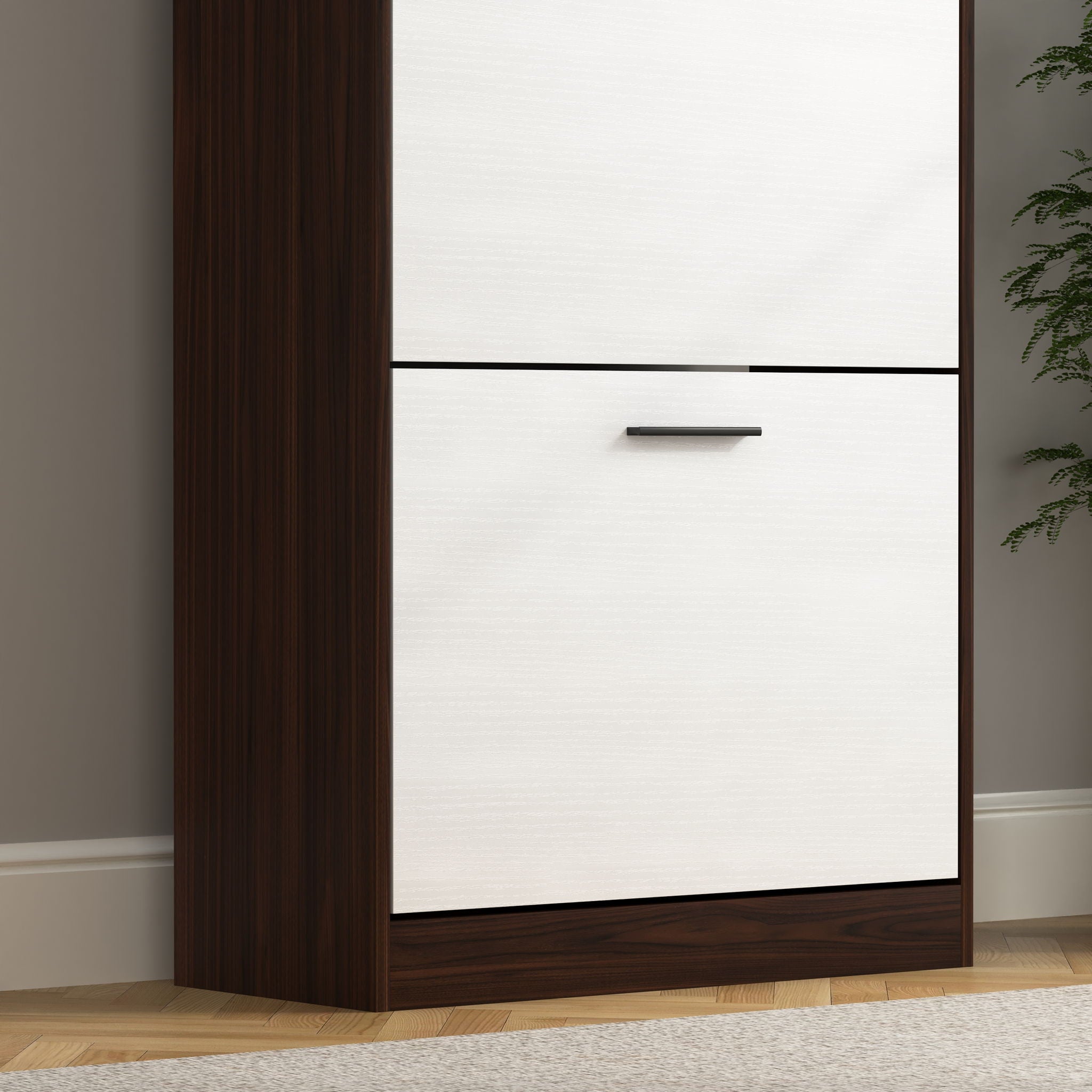 Modern Freestanding Shoe Storage Cabinet With 3 Flip Drawers