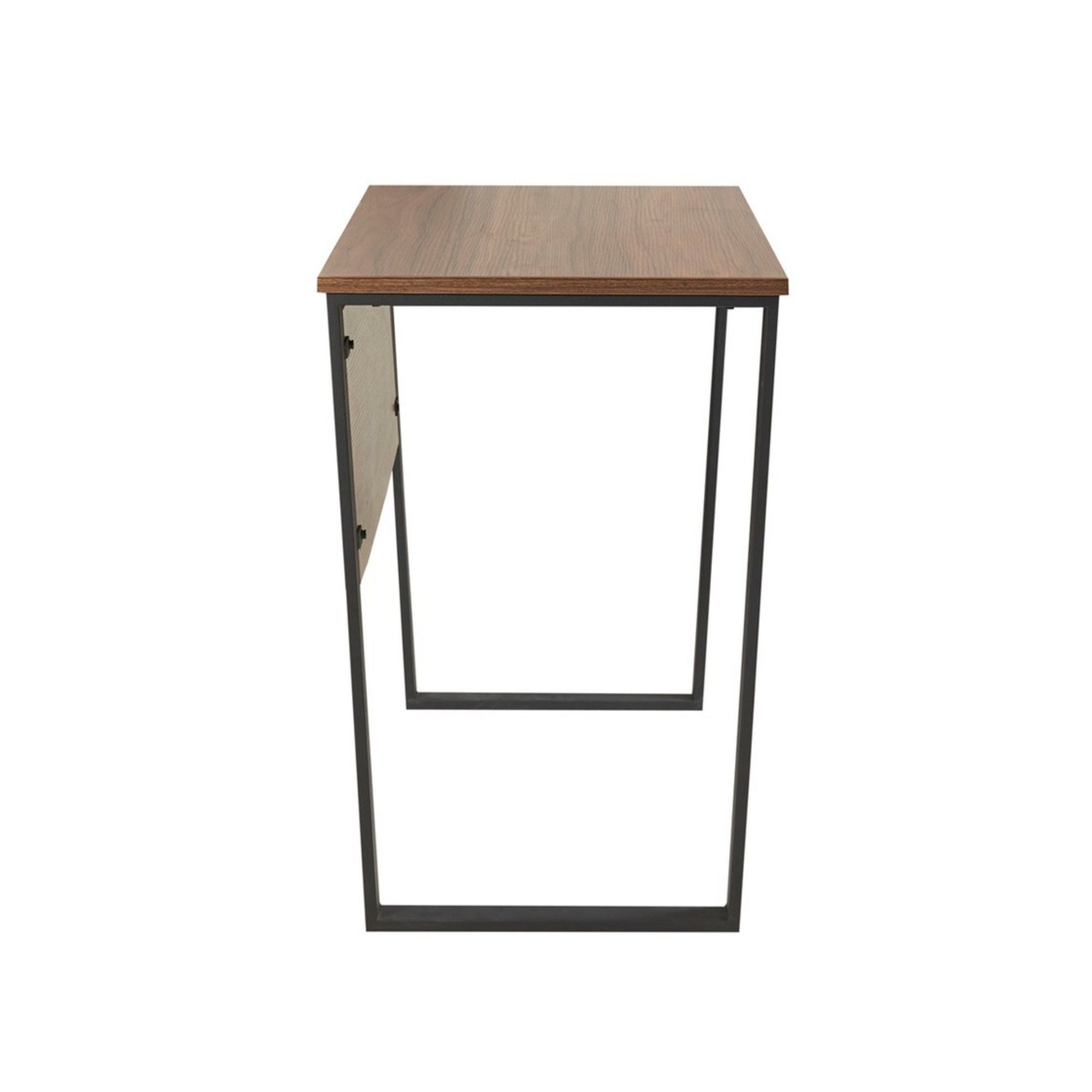 Computer Desk With Metal Legs - Dark Coffee