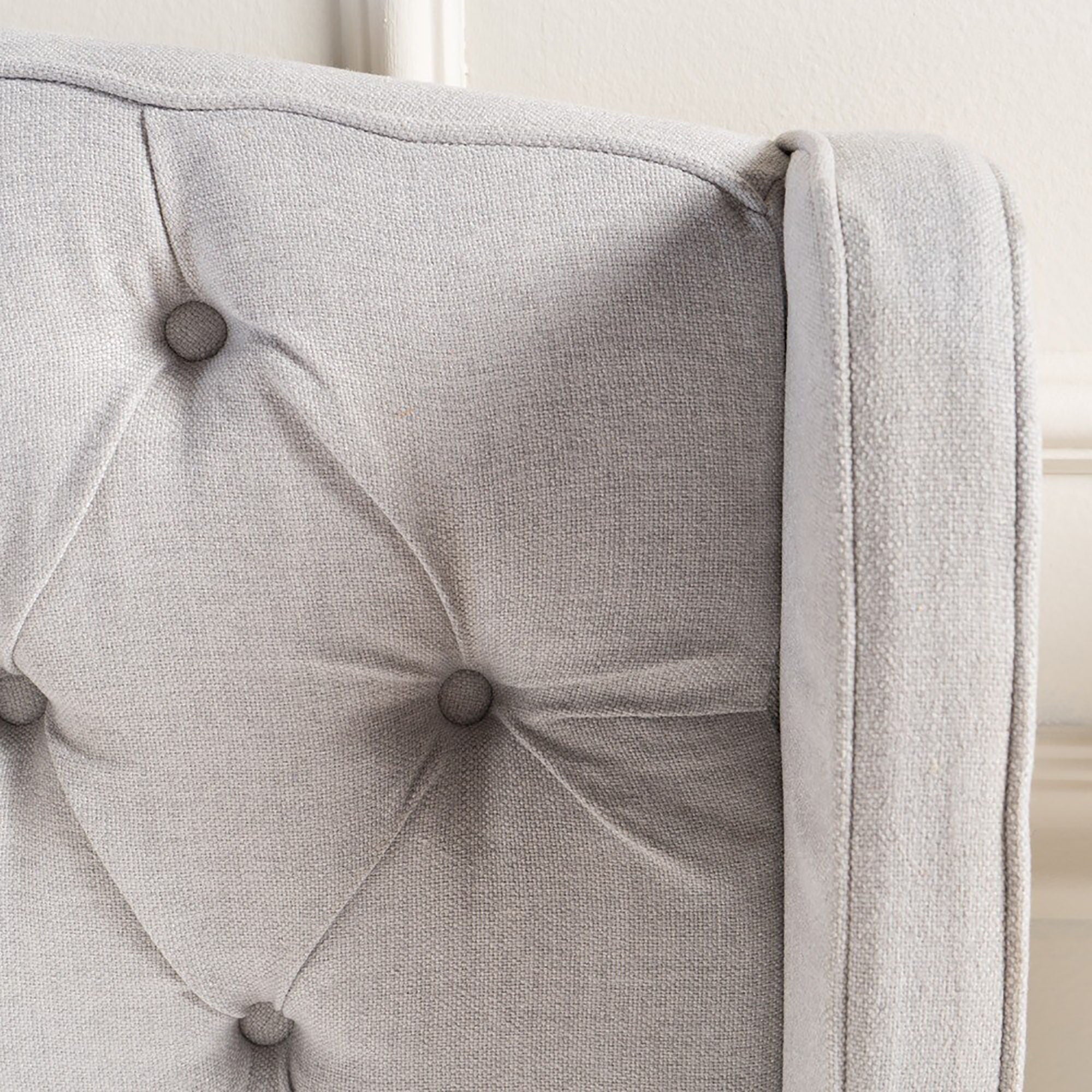 Twilight Fully Upholstered Fabric Wingback Queen Bed - Ivory