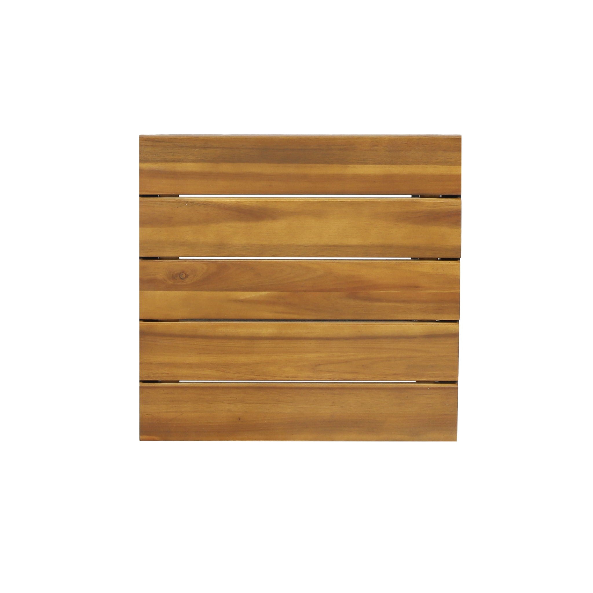 Outdoor Bar Stool With Slat Design And Metal Frame (Set of 2)