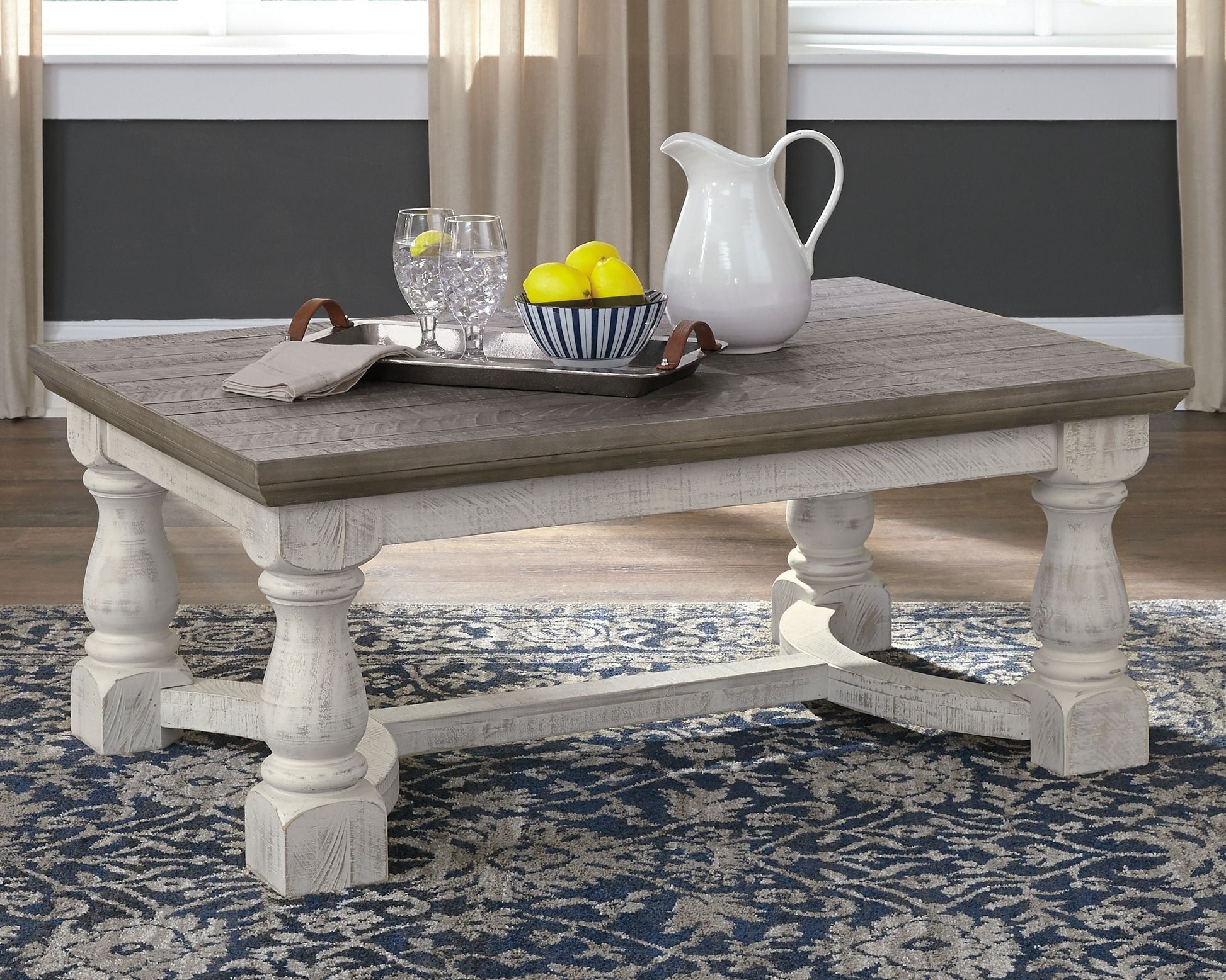 Ashley Furniture Havalance - Gray / White - Rectangular Cocktail Table | Meri Furniture