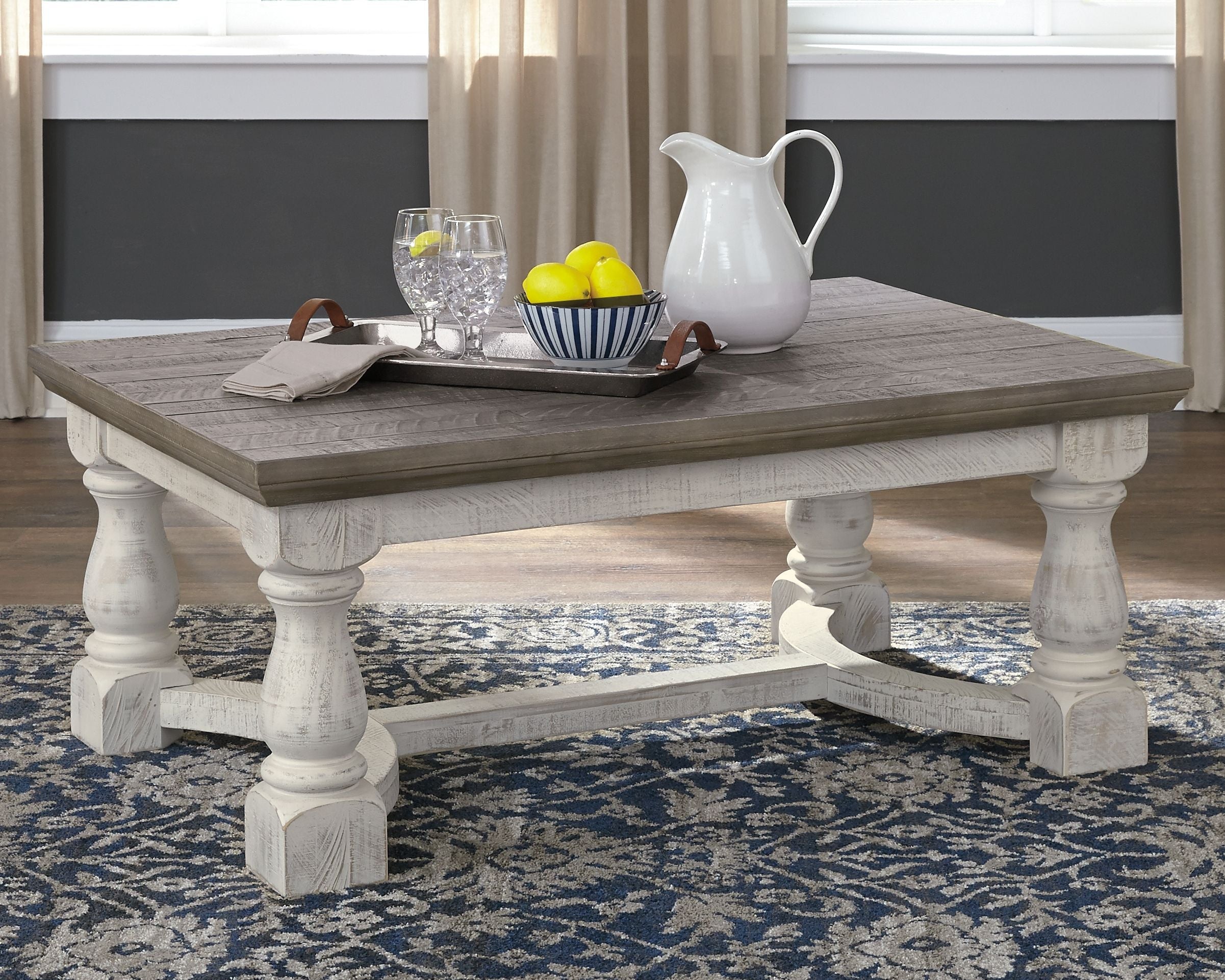 Ashley Furniture Havalance - Gray / White - Rectangular Cocktail Table | Meri Furniture