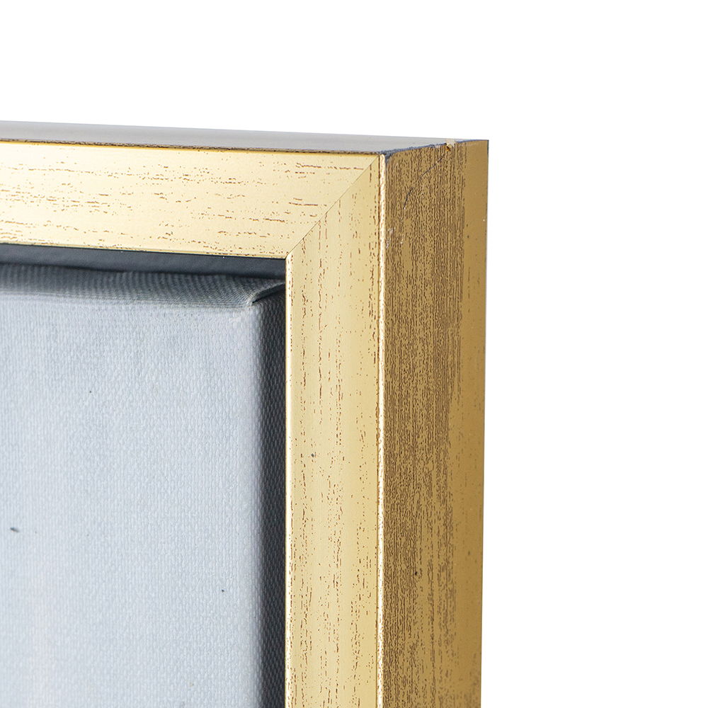 Large Modern Flower Oil Painting, SquareFrame Wall Art - Blue / Gray