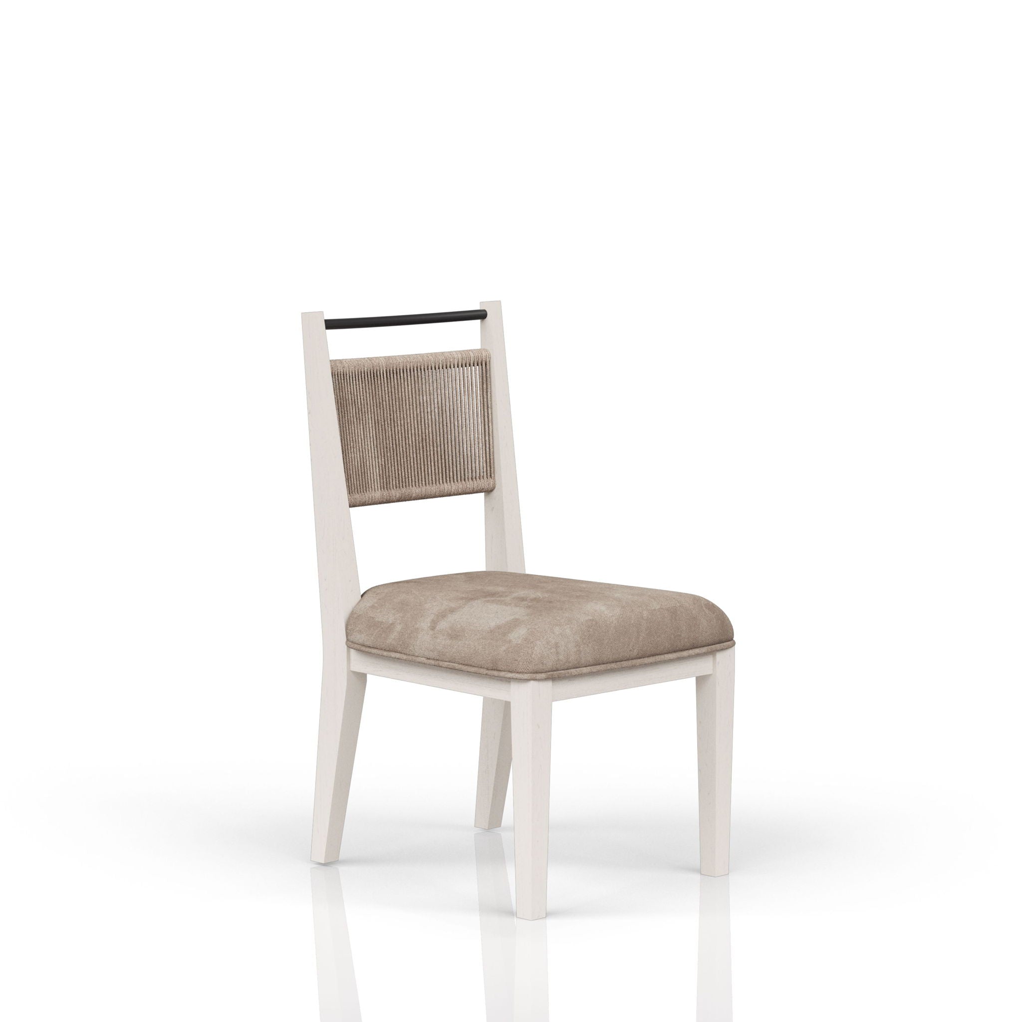 Rope Back Chair - Beige / Carmel
