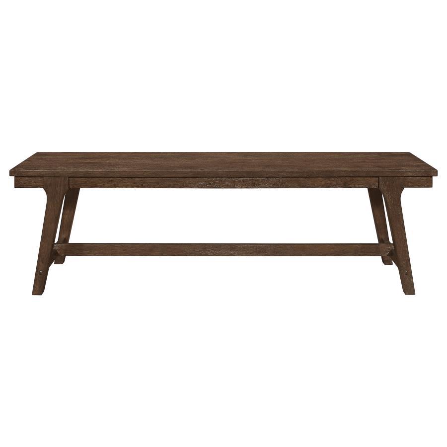 Coaster Fine Furniture Reynolds - Wood Trestle Base Dining Bench - Brown Oak | Meri Furniture