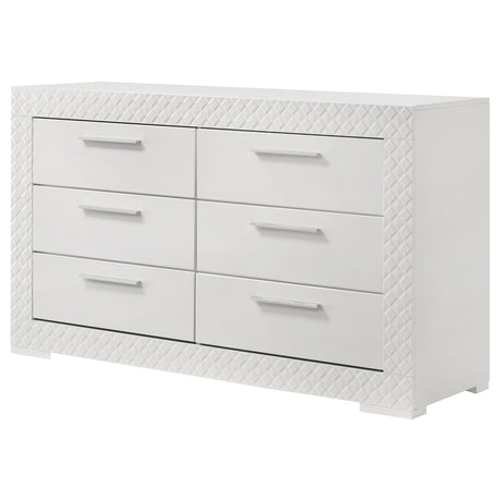 Ives - 6-Drawer Dresser Cabinet - White High Gloss