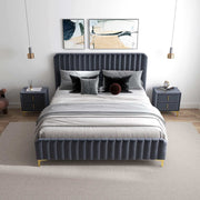 Bethany - Queen Upholstered Platform Bed - Gray