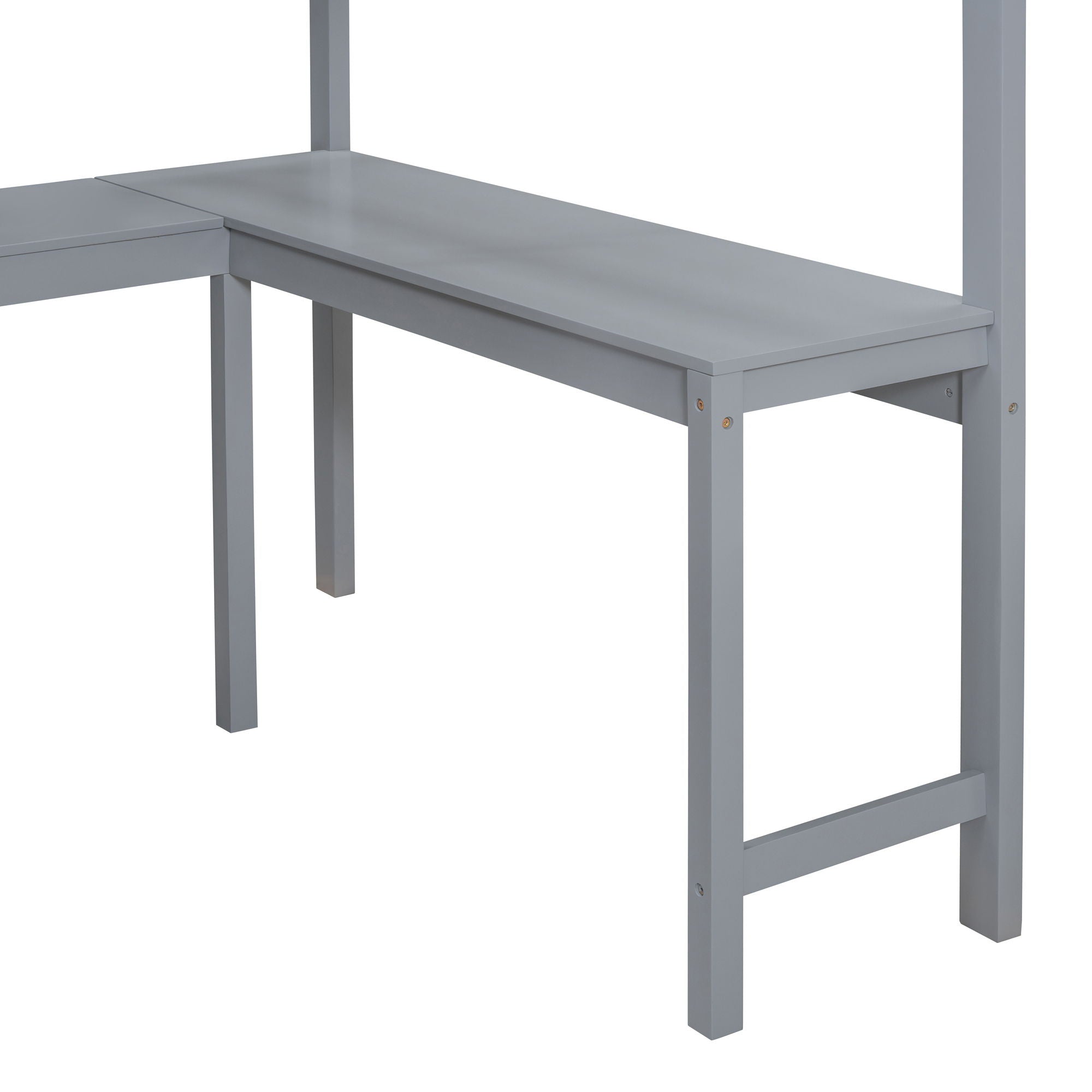 Modern Loft Bed With Desk And Shelves