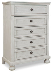Signature Design by Ashley® Robbinsdale - Antique White - Five Drawer Chest - Youth | Meri Furniture