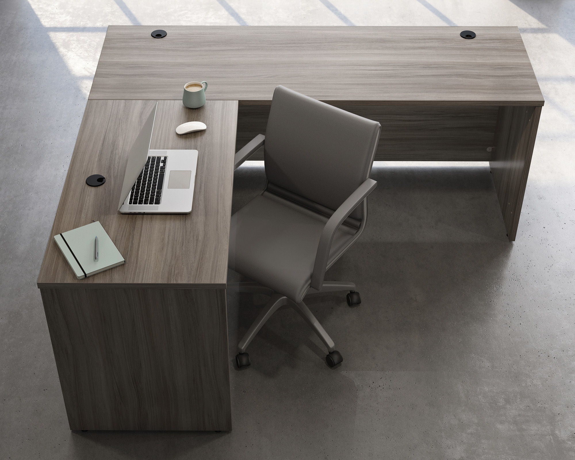 42" Commercial Desk Return in Hudson Elm