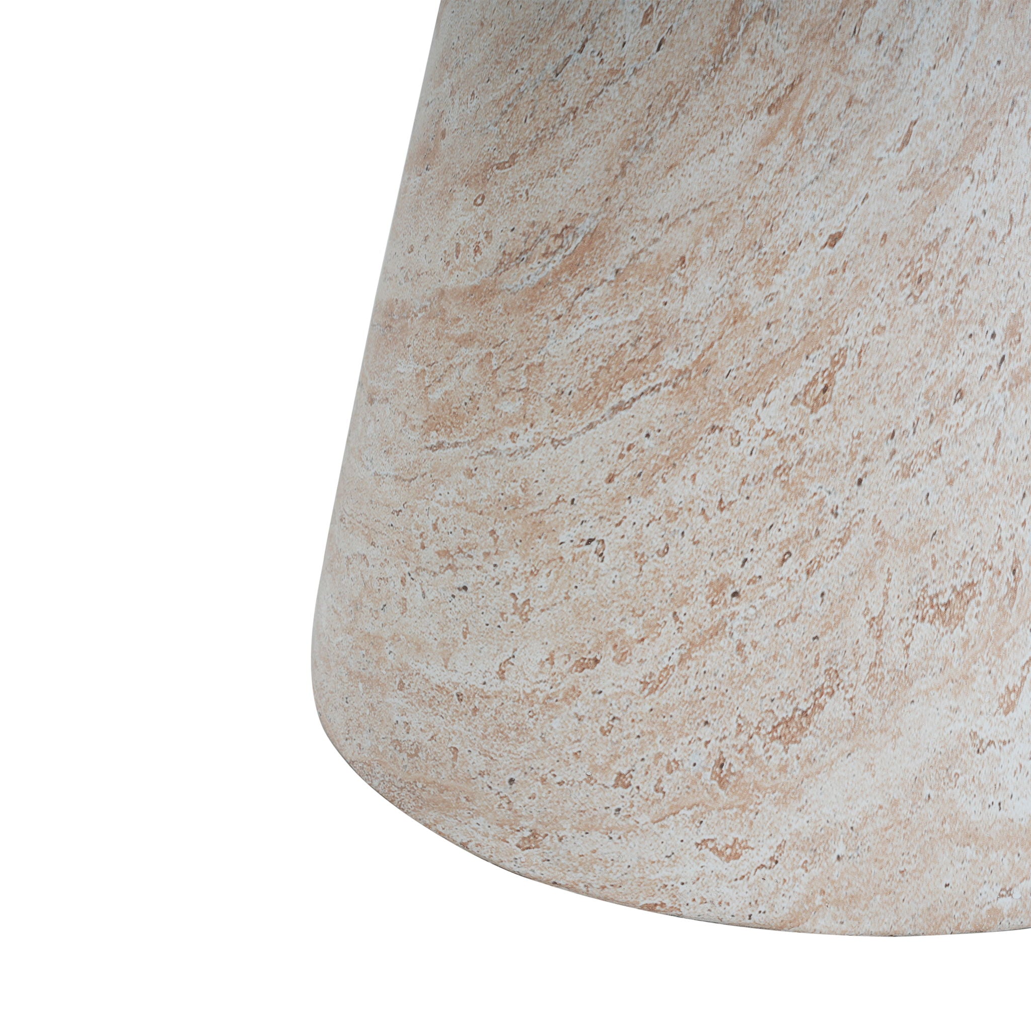 Outdoor / Indoor Lightweight Concrete Side Table, Travertine - Beige