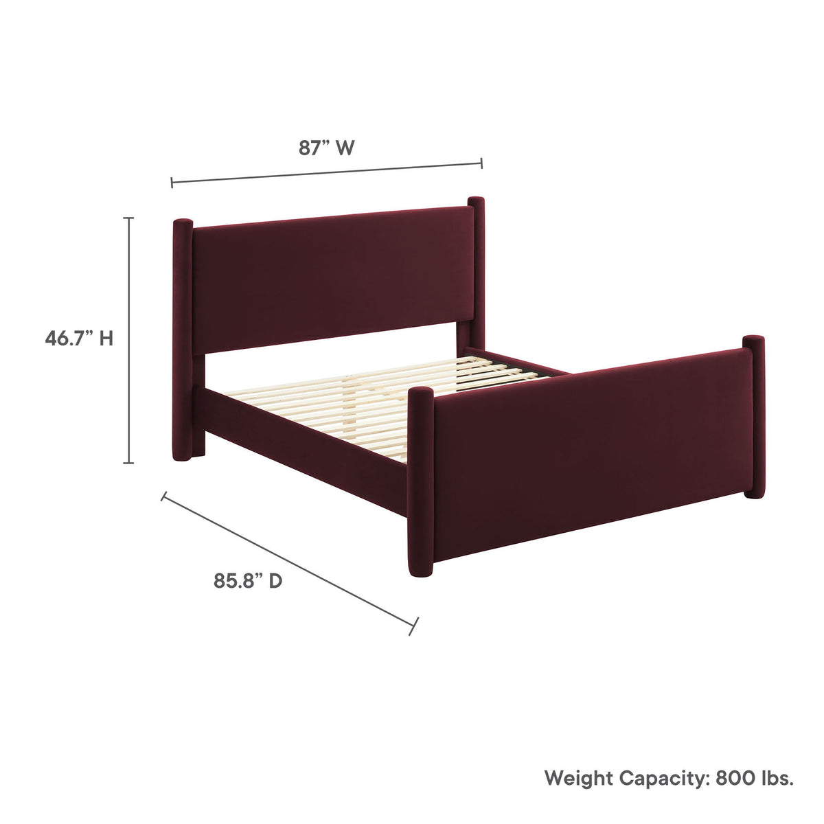 Rael Rounded Post Performance Velvet King Platform Bed by Modway