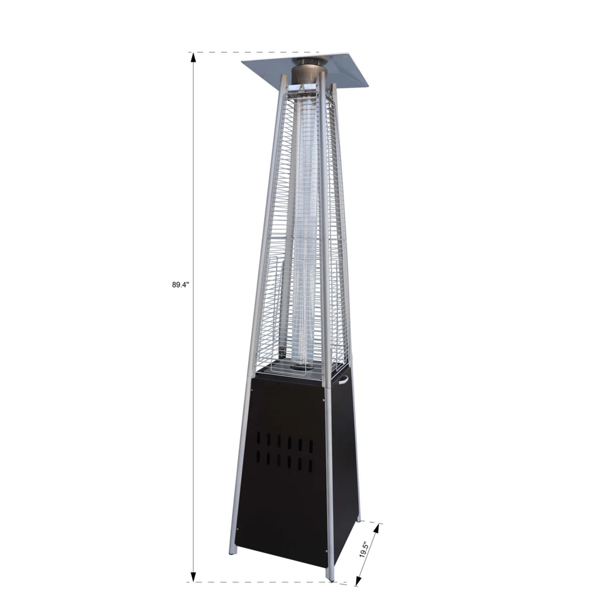 40, 000 Btu Propane Standing Patio Heater Stainless Steel